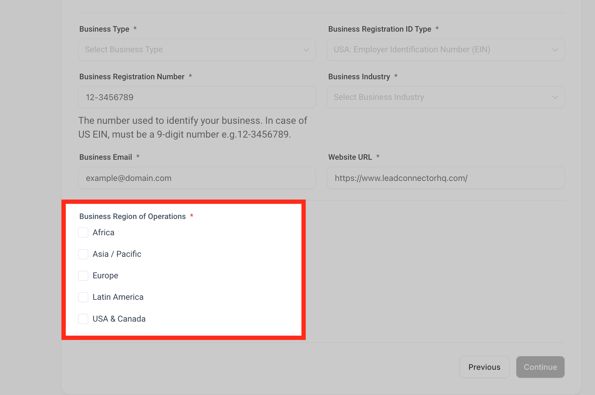 Brand Registration Step by Step Guide and FAQs – Select the region/s you do business. Click "Continue" once done.