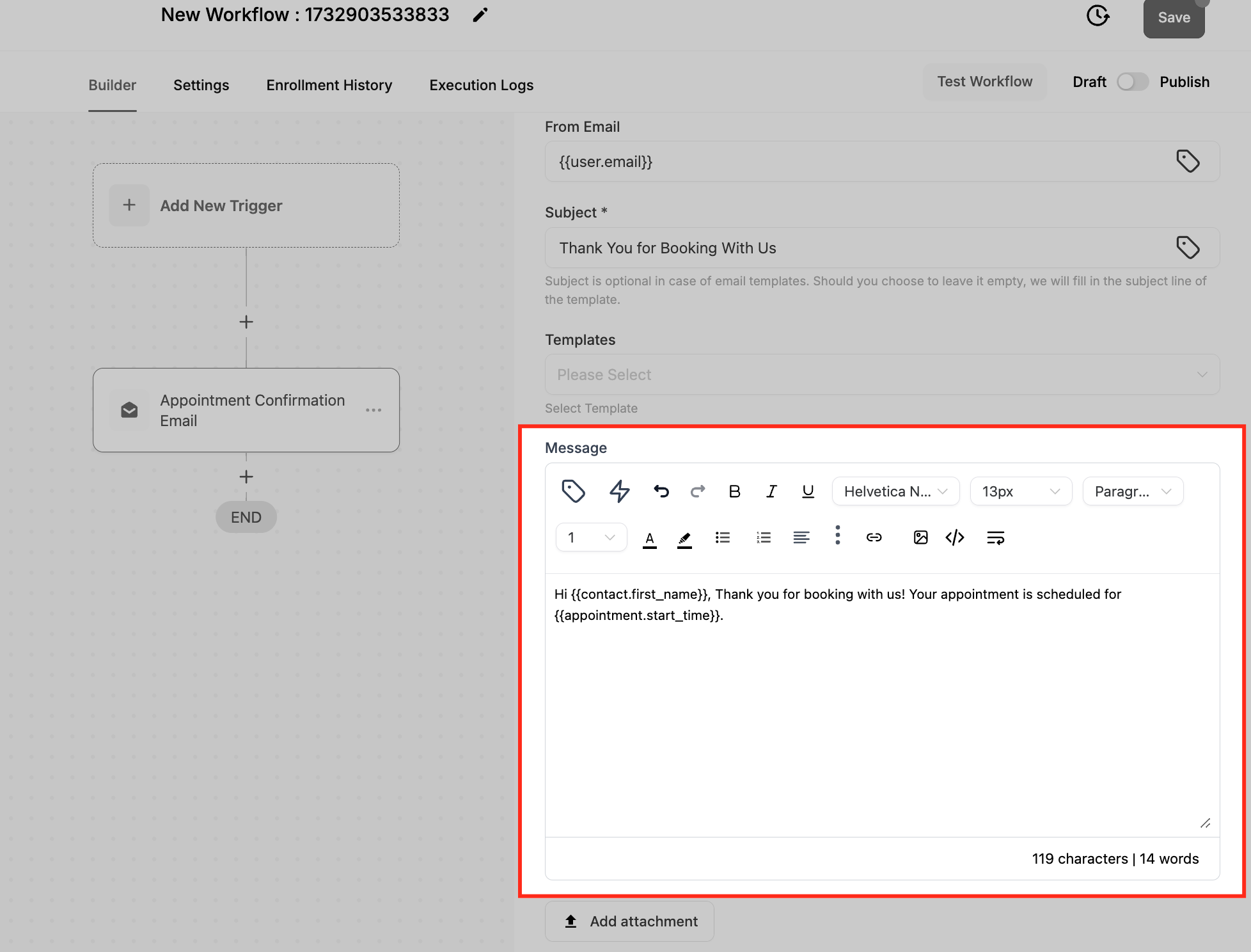 Action – Send Email – Step-by-Step Process for Using the “Send Email” Workflow Action