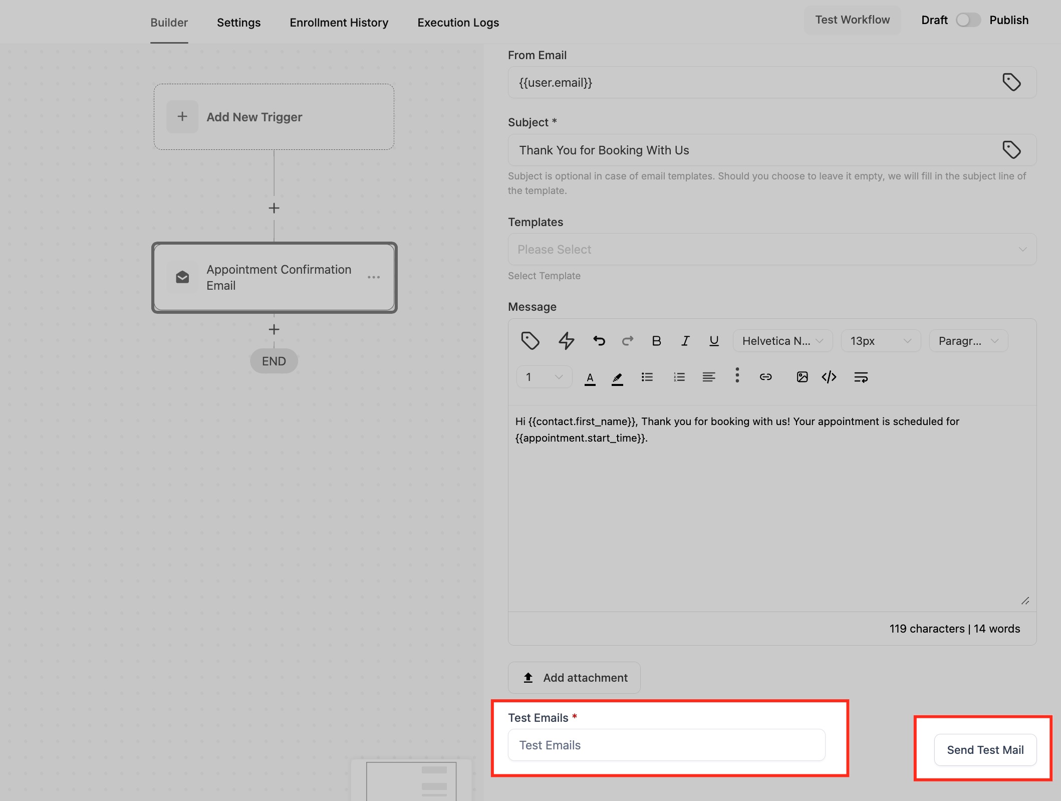 Action – Send Email – Step-by-Step Process for Using the “Send Email” Workflow Action