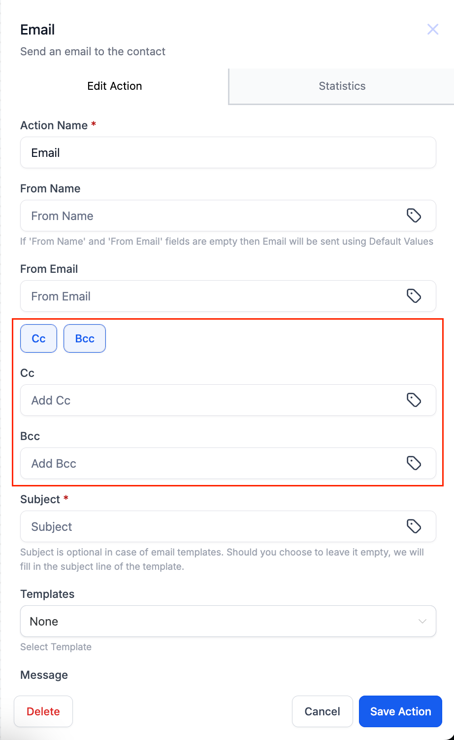 Action – Send Email – Step-by-Step Process for Using the “Send Email” Workflow Action