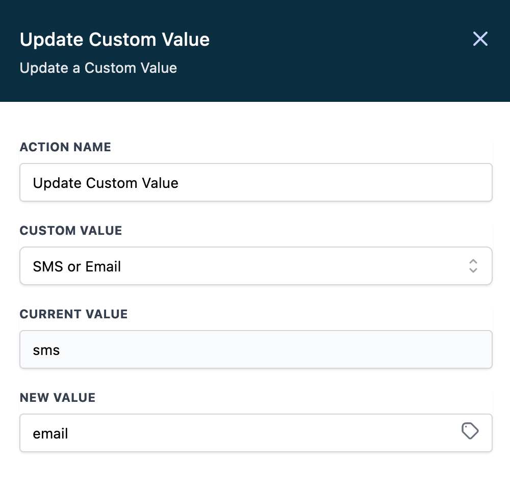 Action – Update Custom Value – Screenshot 3