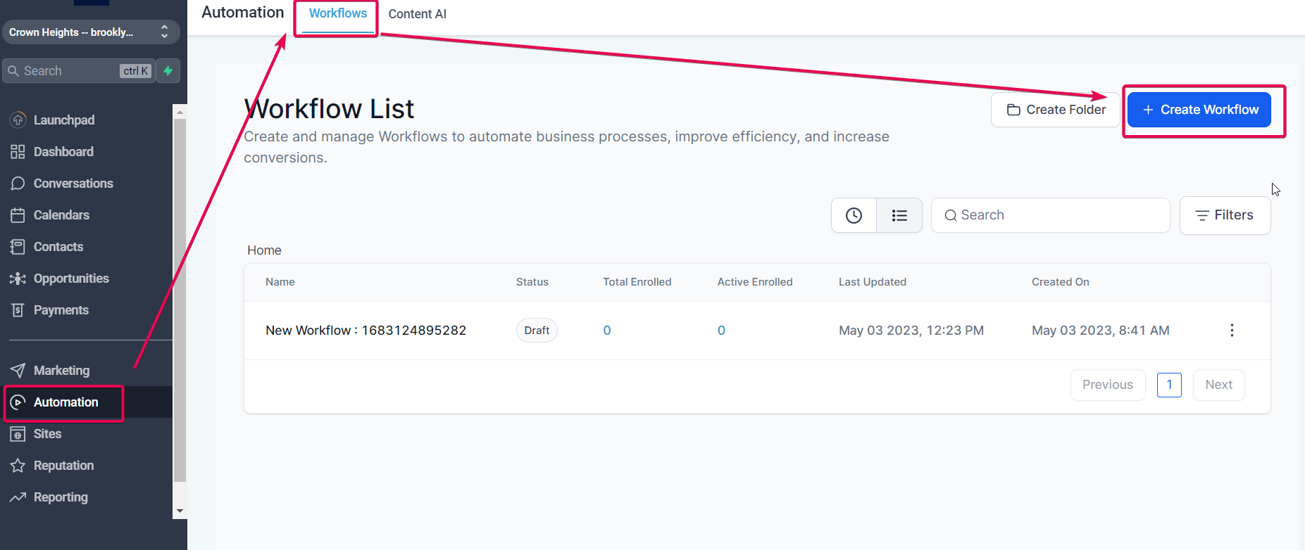 Action – Update Custom Value – Step 1: Create a new workflow or edit an existing one