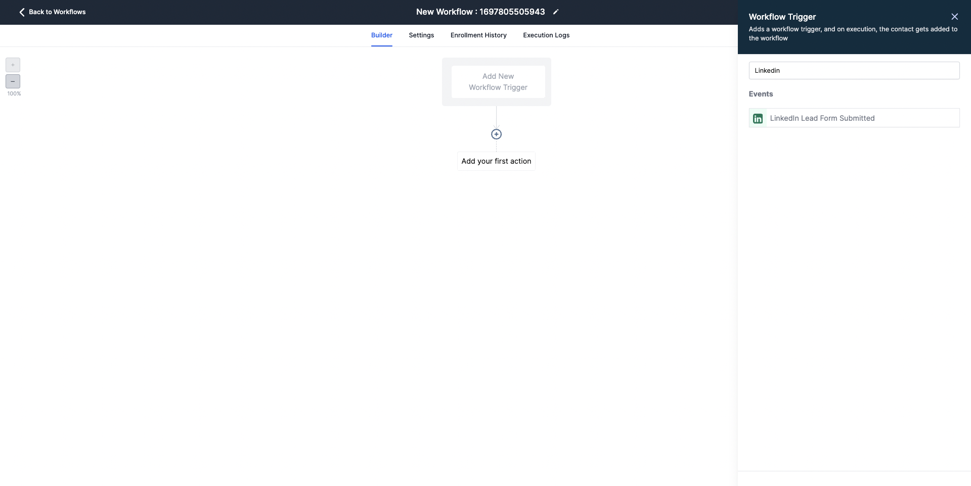 Add Workflow Trigger For Linkedin Lead Ads – Add Workflow Trigger
