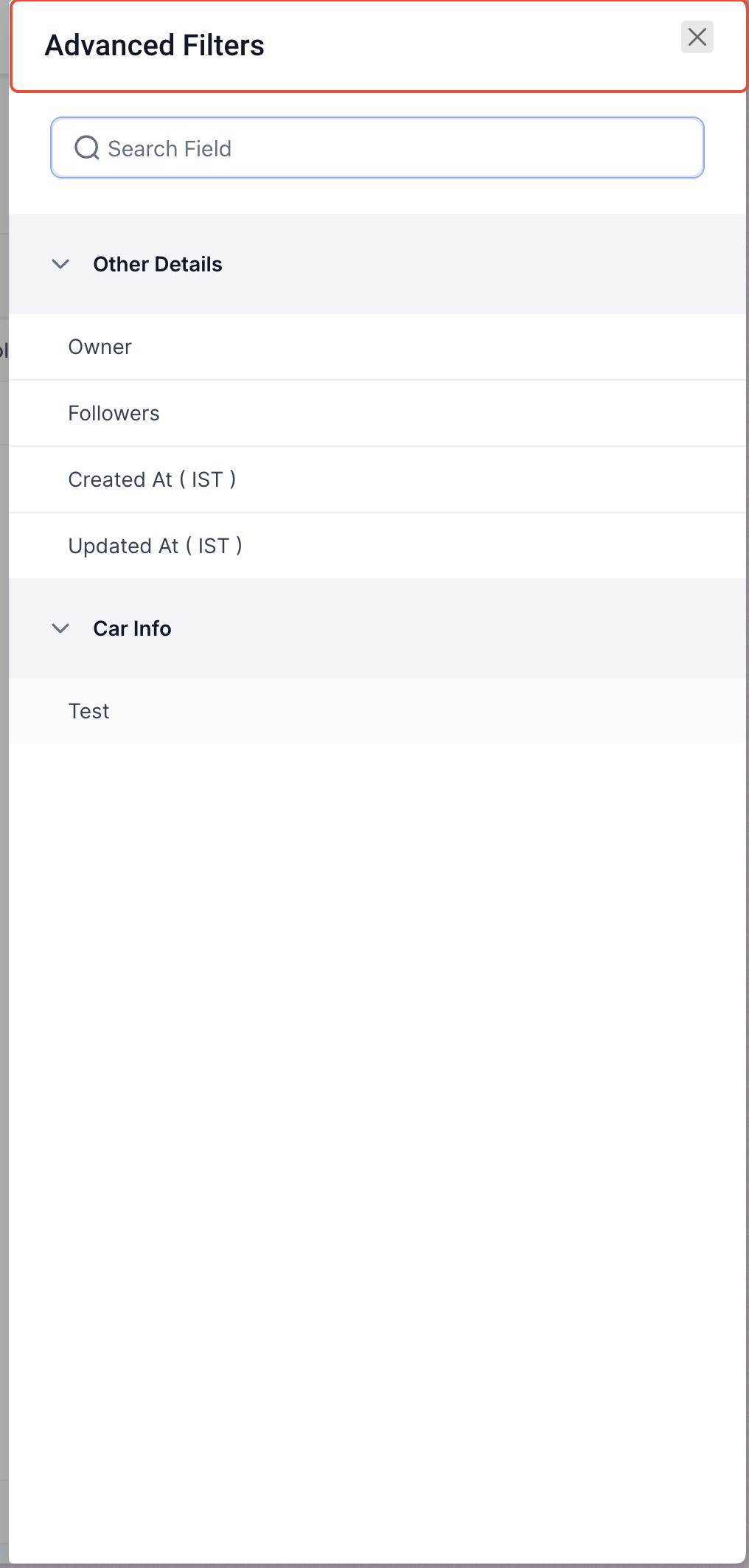 Advanced Filters for Custom Objects – Select and Add Filter Fields