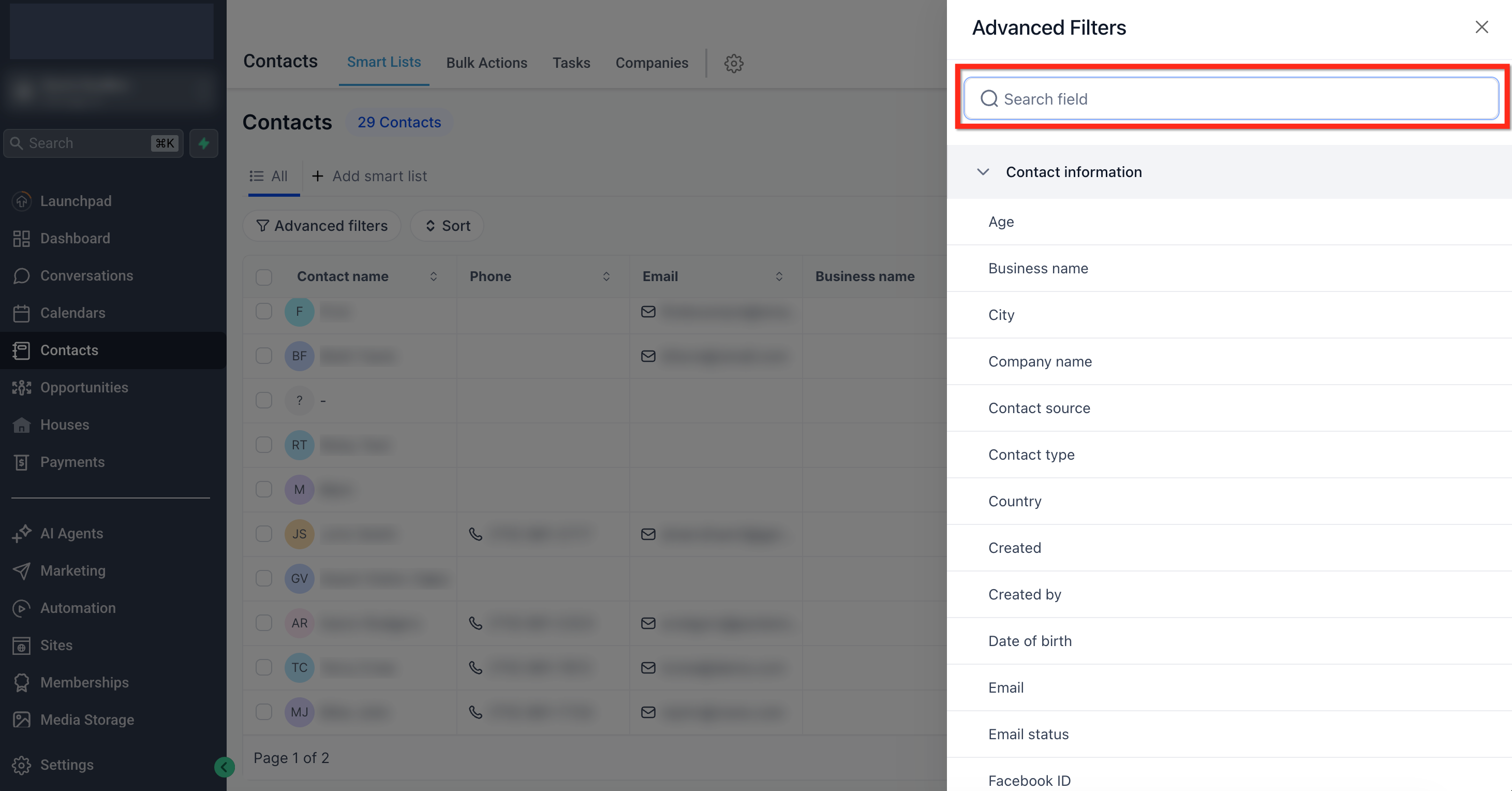 How To Setup Advanced Filters in Smart Lists