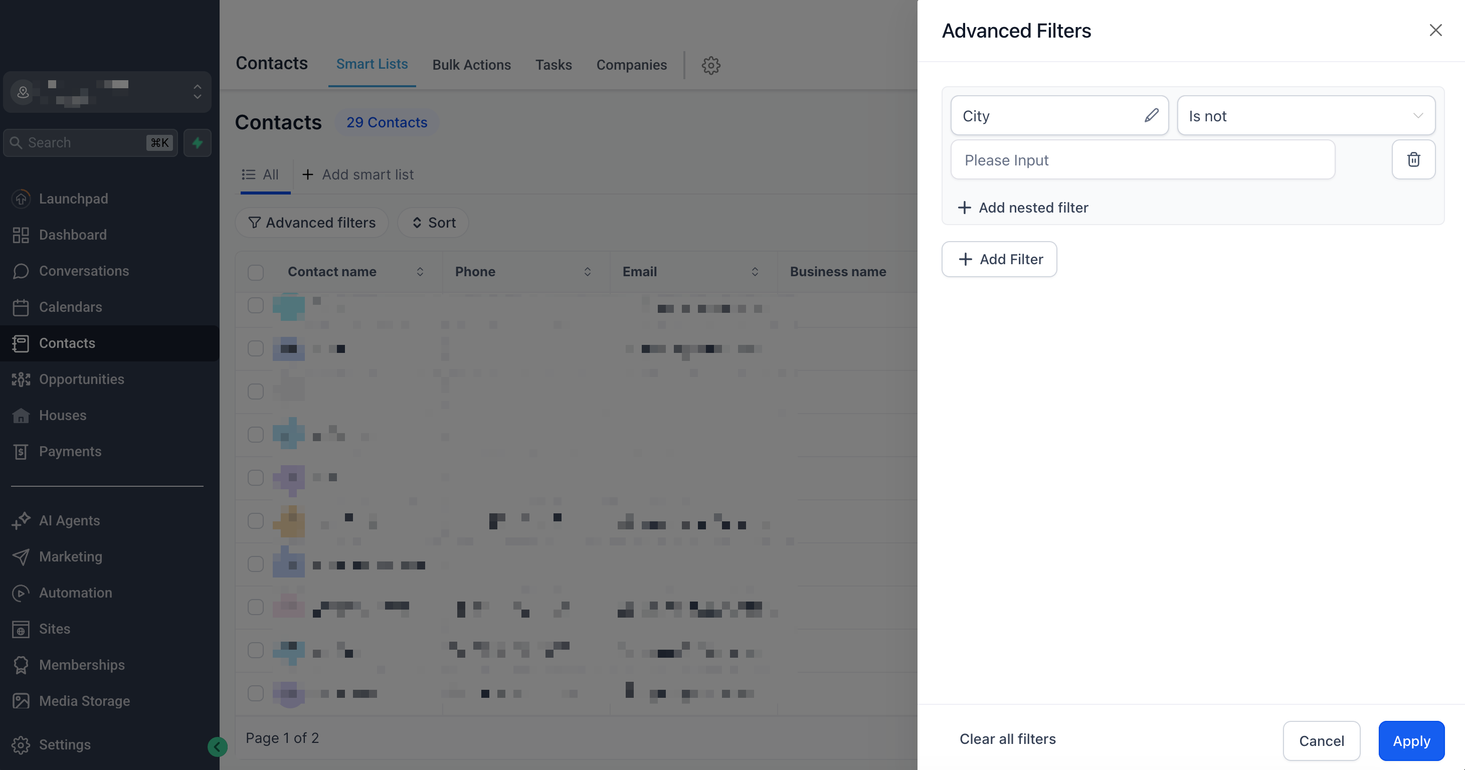 Advanced Filters in Smart Lists – Screenshot 1