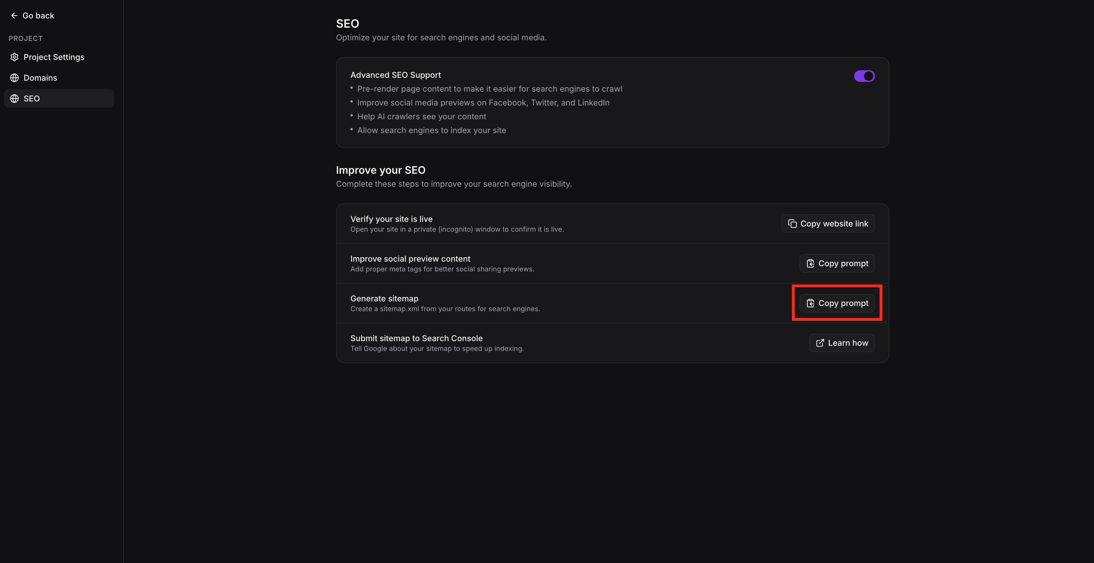 Advanced SEO Support for AI Studio – Generate Sitemap