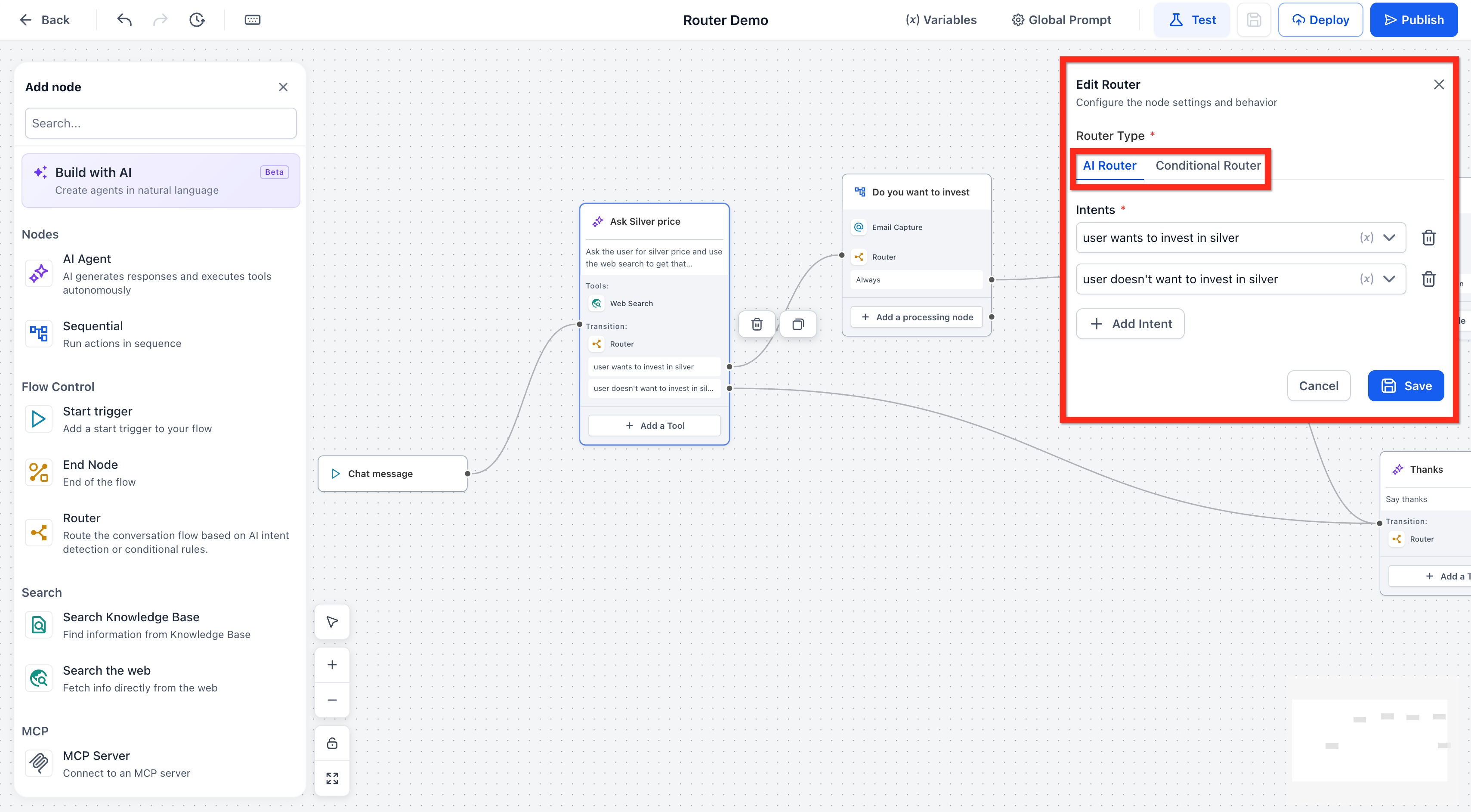 Agent Studio – Router Tool (AI & Conditional Router) – How To Use the Routing Tool in Agent Studio