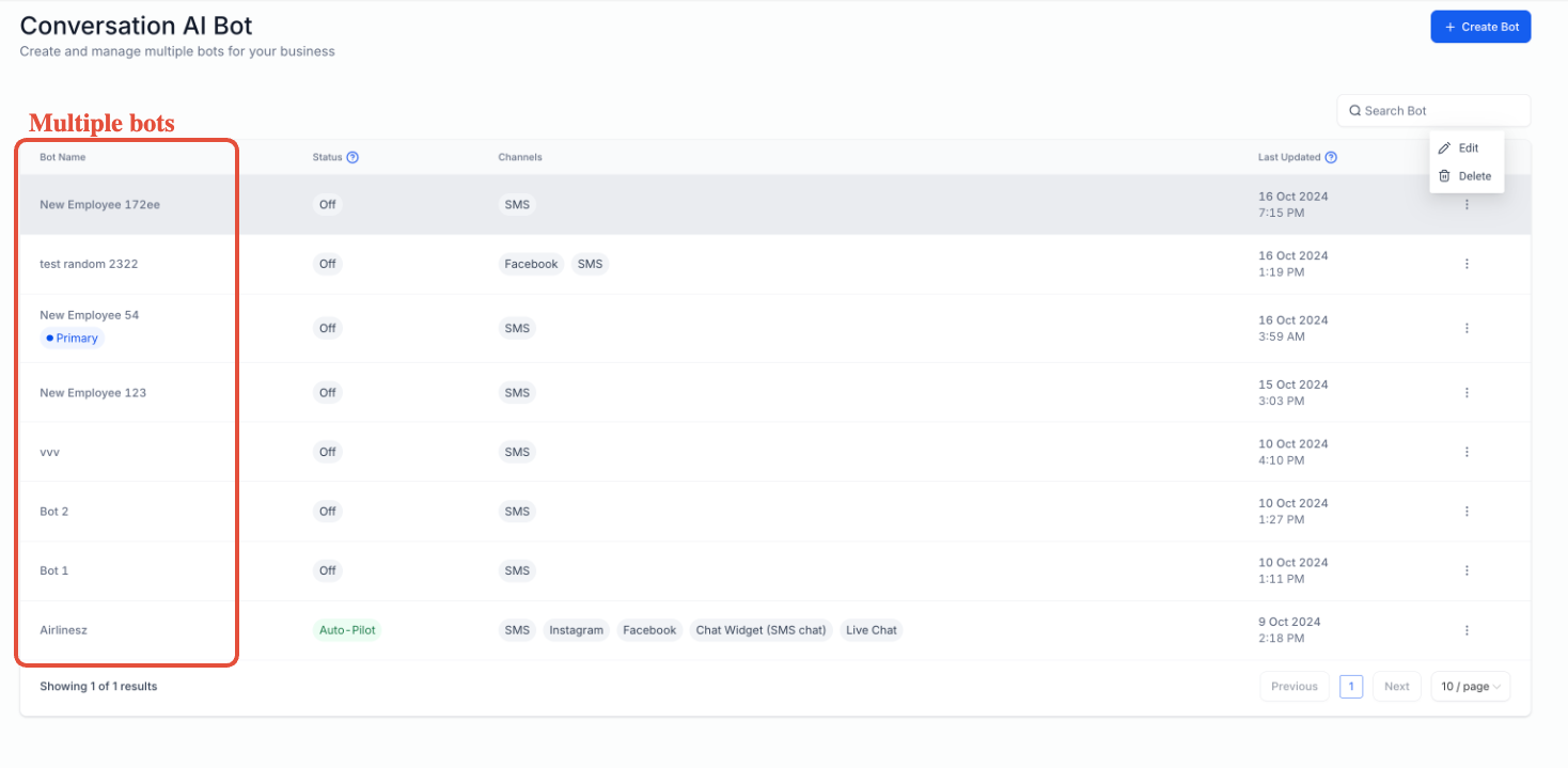 AI Bot Goals Setup and Customization Guide – Accessing and Managing Multiple Bots
