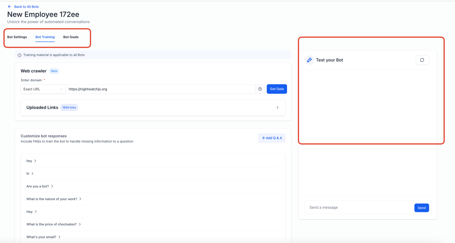 AI Bot Goals Setup and Customization Guide – Navigating Bot Interface