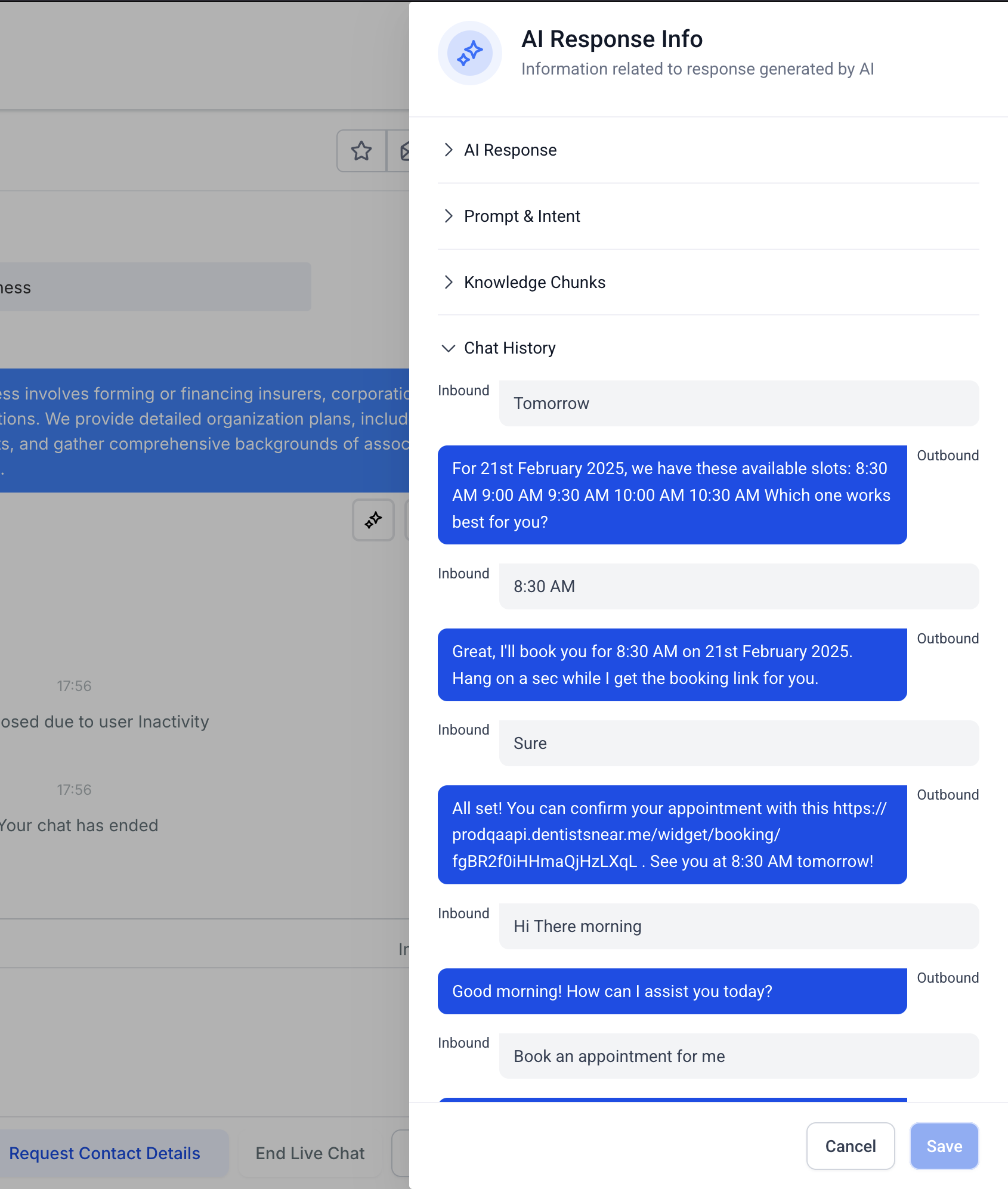 AI Message Details: View & Edit AI Responses – Actions Executed by AI