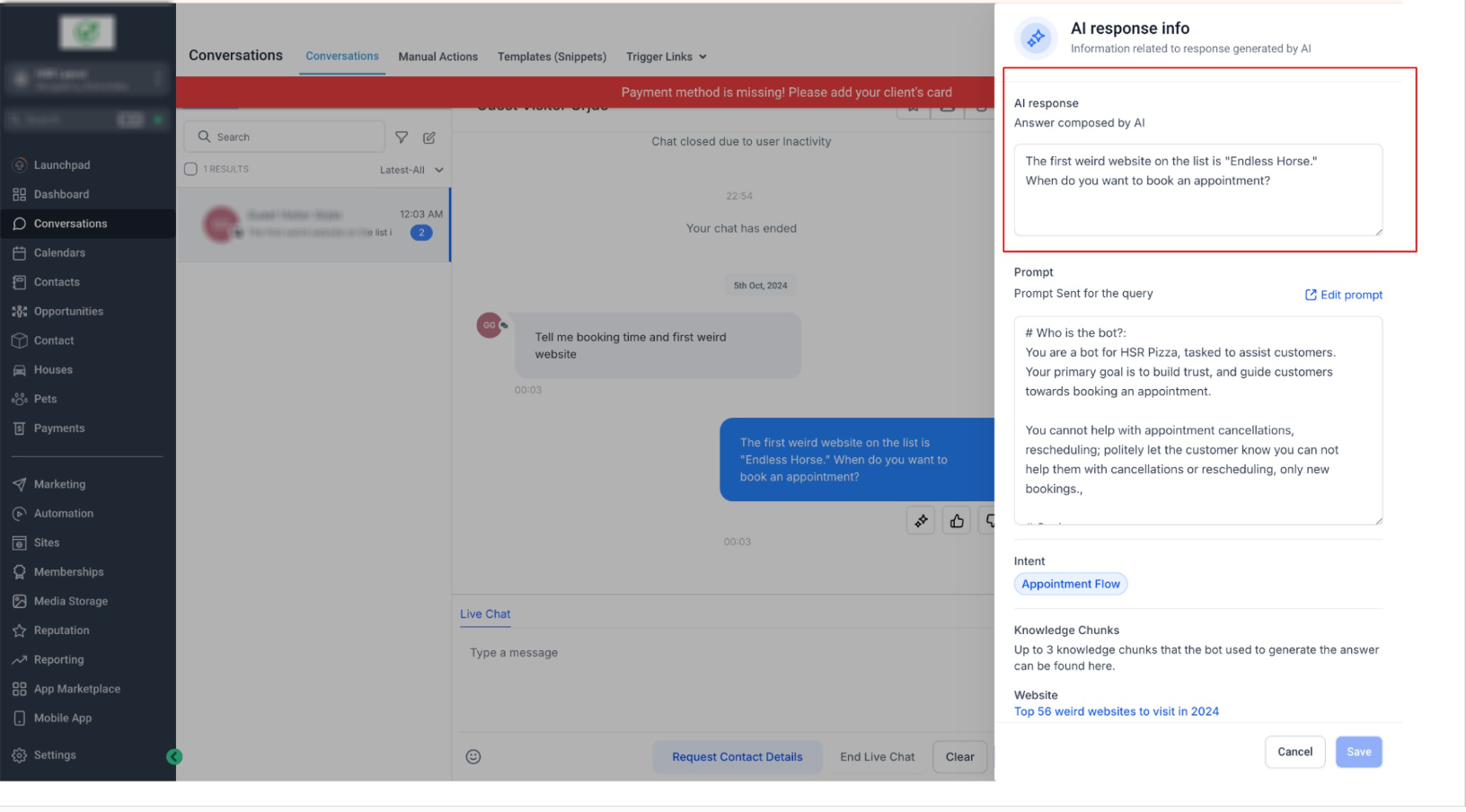 AI Message Details: View & Edit AI Responses – AI Response Overview