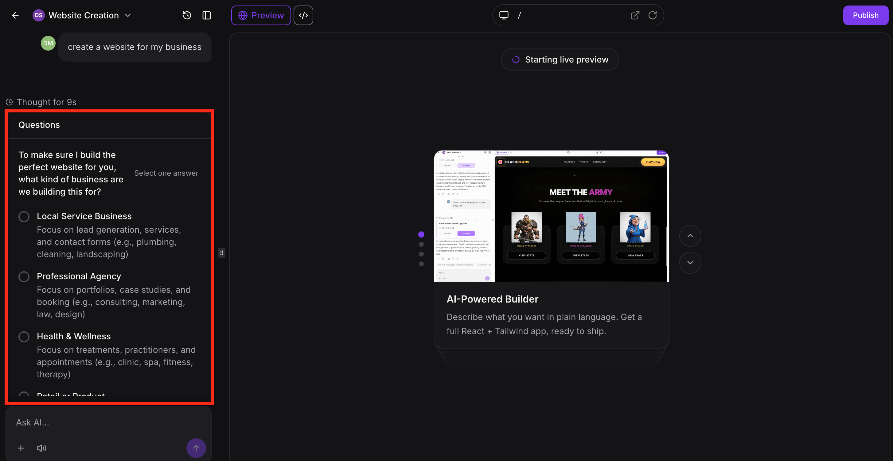 AI Studio Asks Follow-Up Questions When Needed