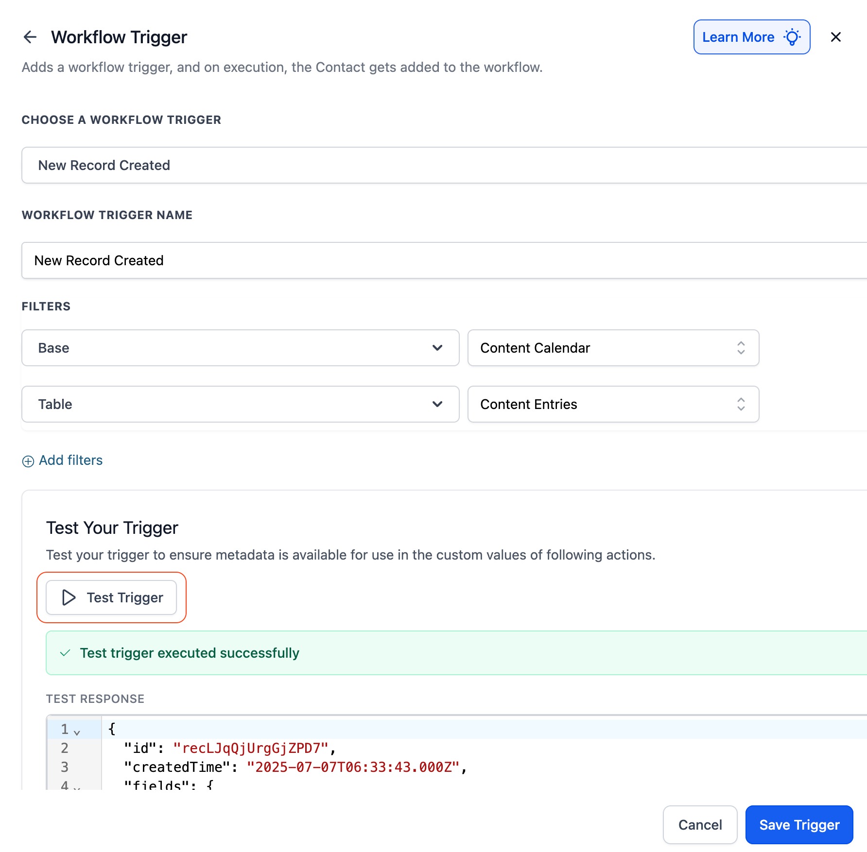 Airtable – Actions & Triggers in Workflows – Setup Steps:
