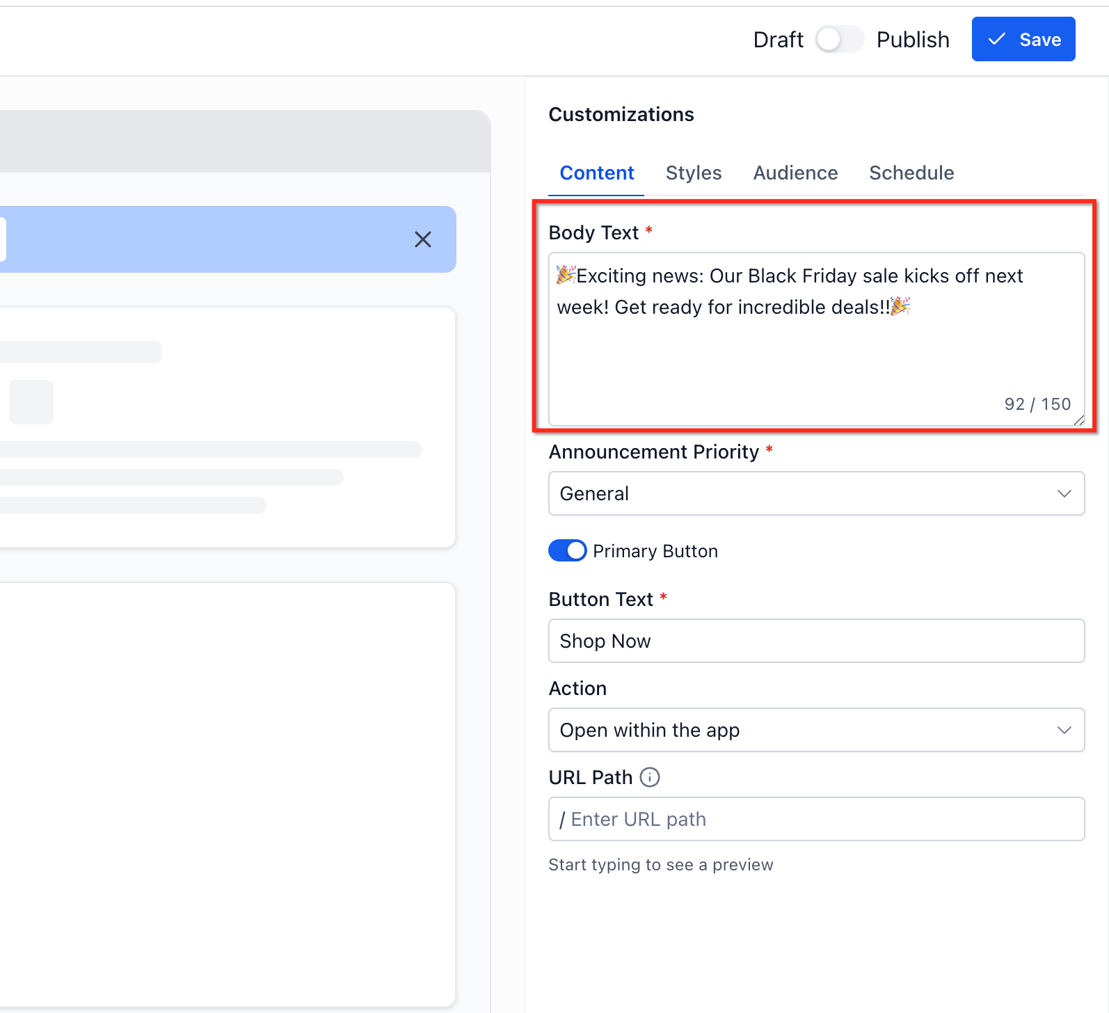 How To Set Up Announcements Builder