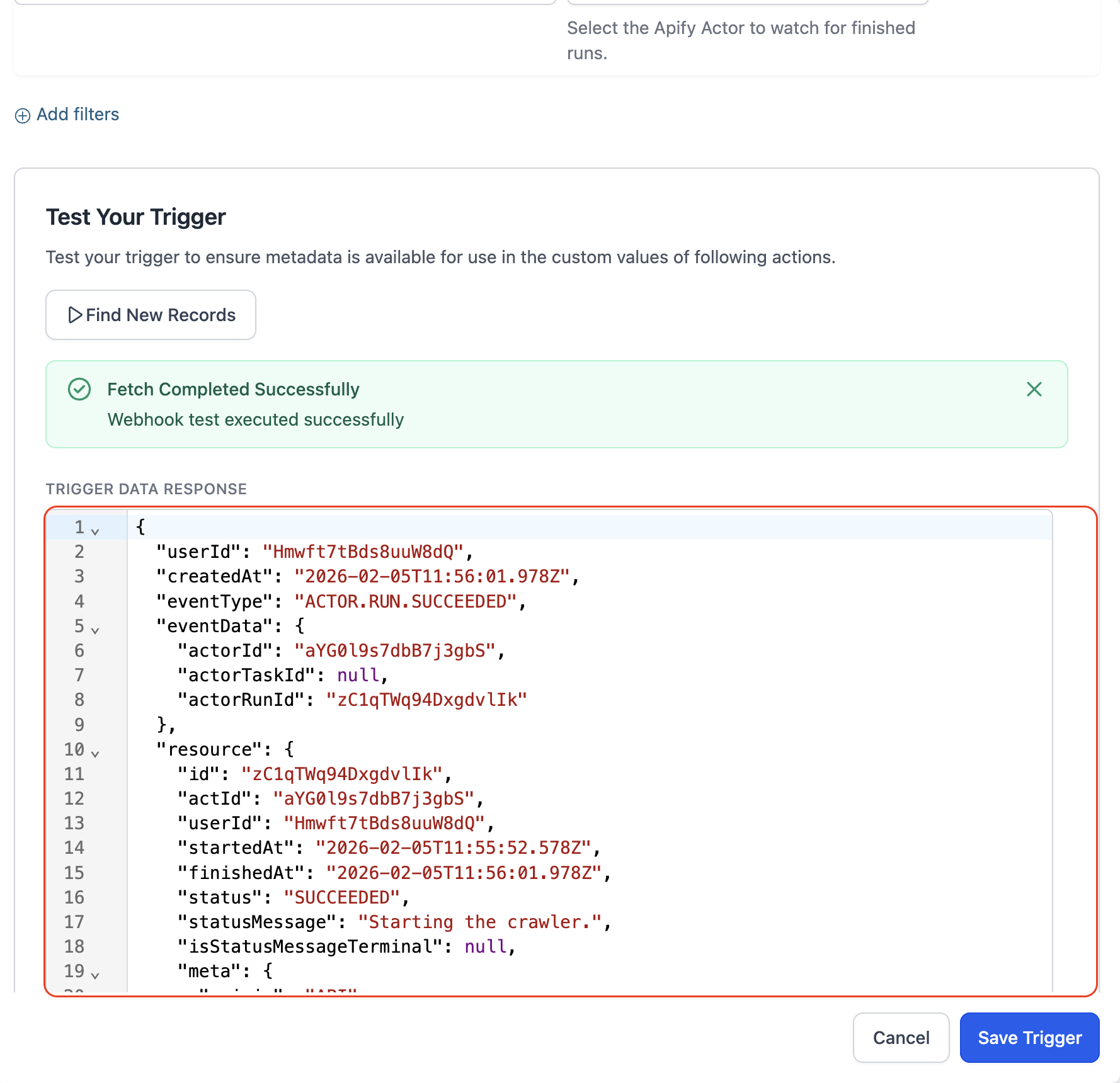 Apify – Actions & Triggers in Workflows – Screenshot 5