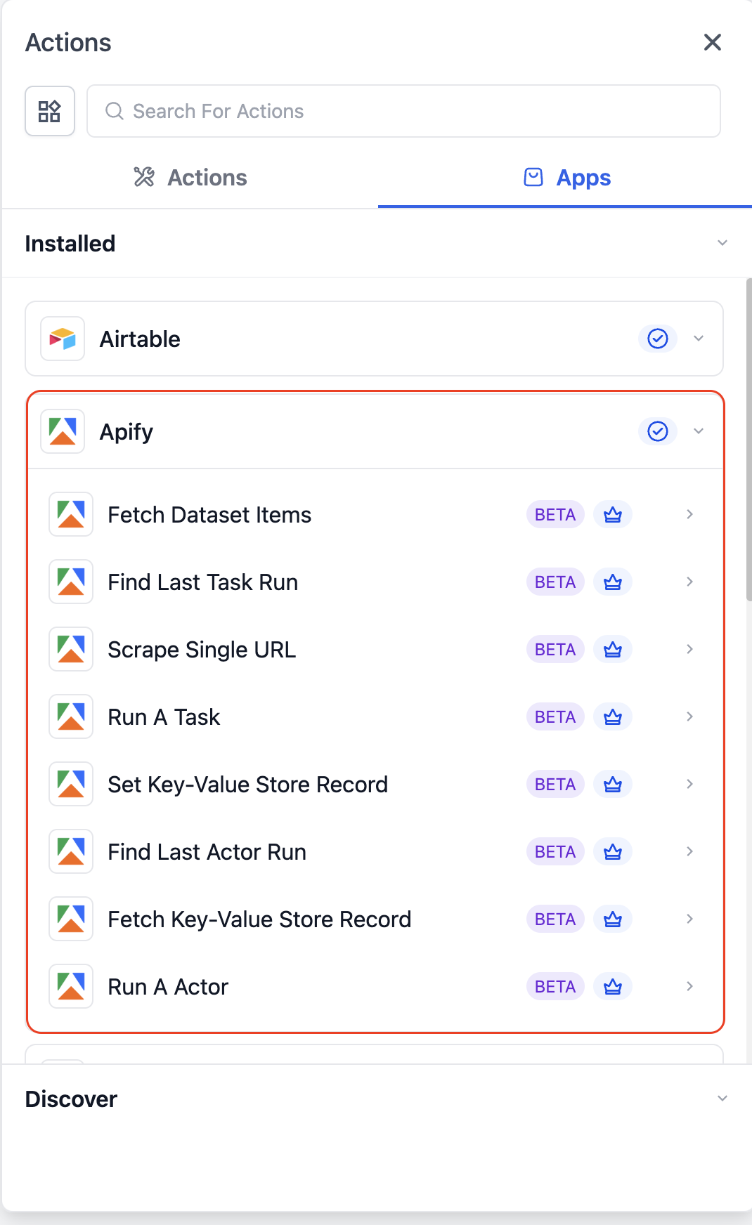 Apify – Actions & Triggers in Workflows – Storage Actions