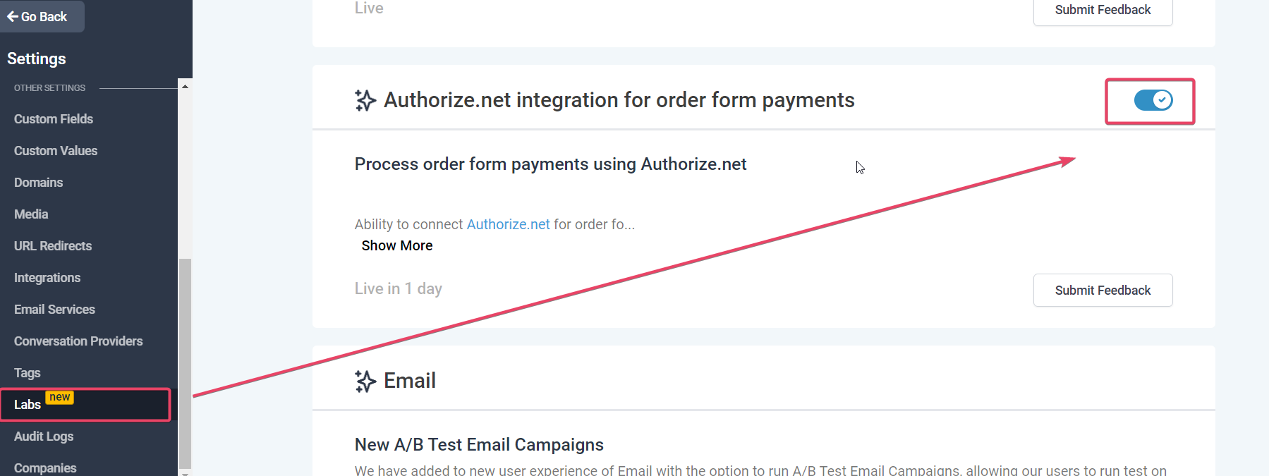 Authorize.net integration for processing payments – Screenshot 1