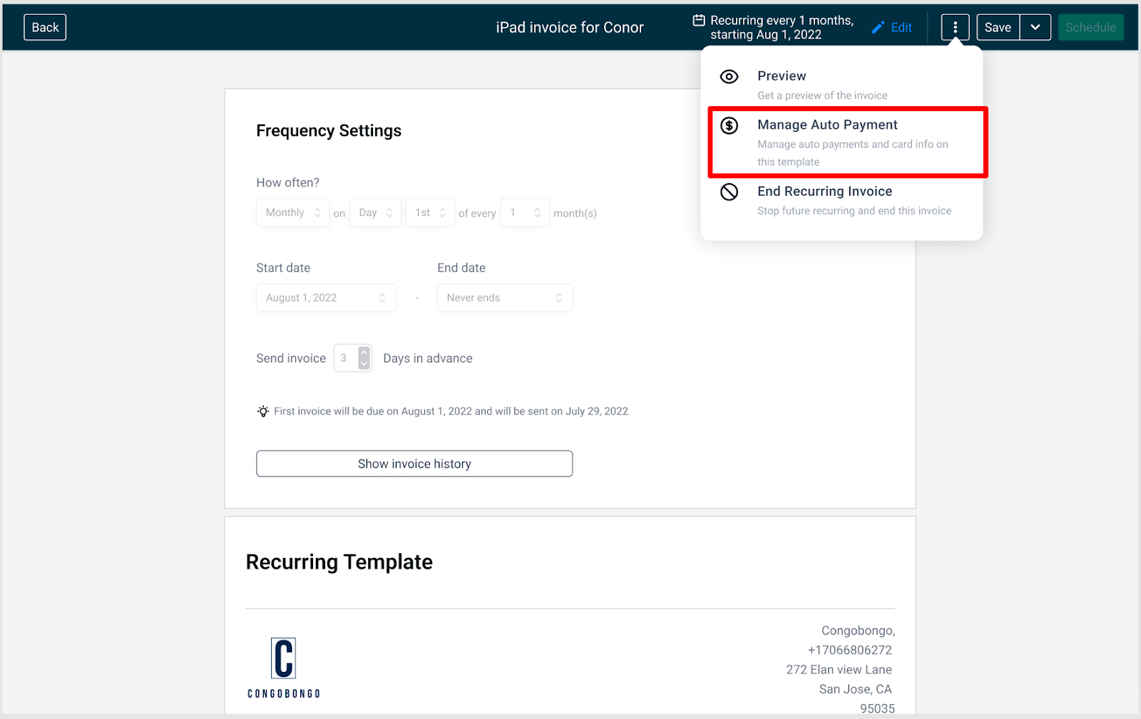 Auto Payments in Recurring Templates – How to end auto-payments on a recurring template?