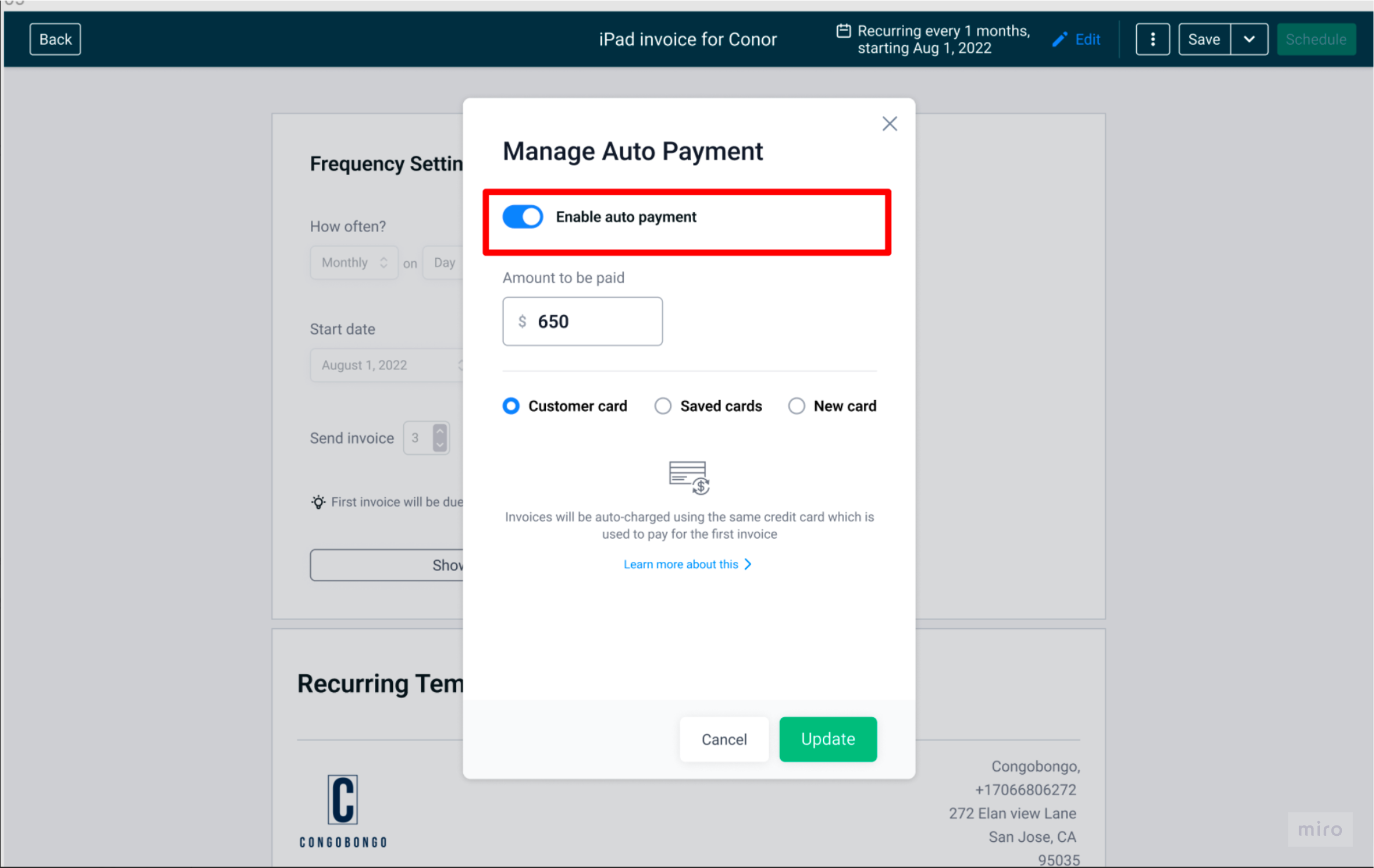 Auto Payments in Recurring Templates – How to end auto-payments on a recurring template?