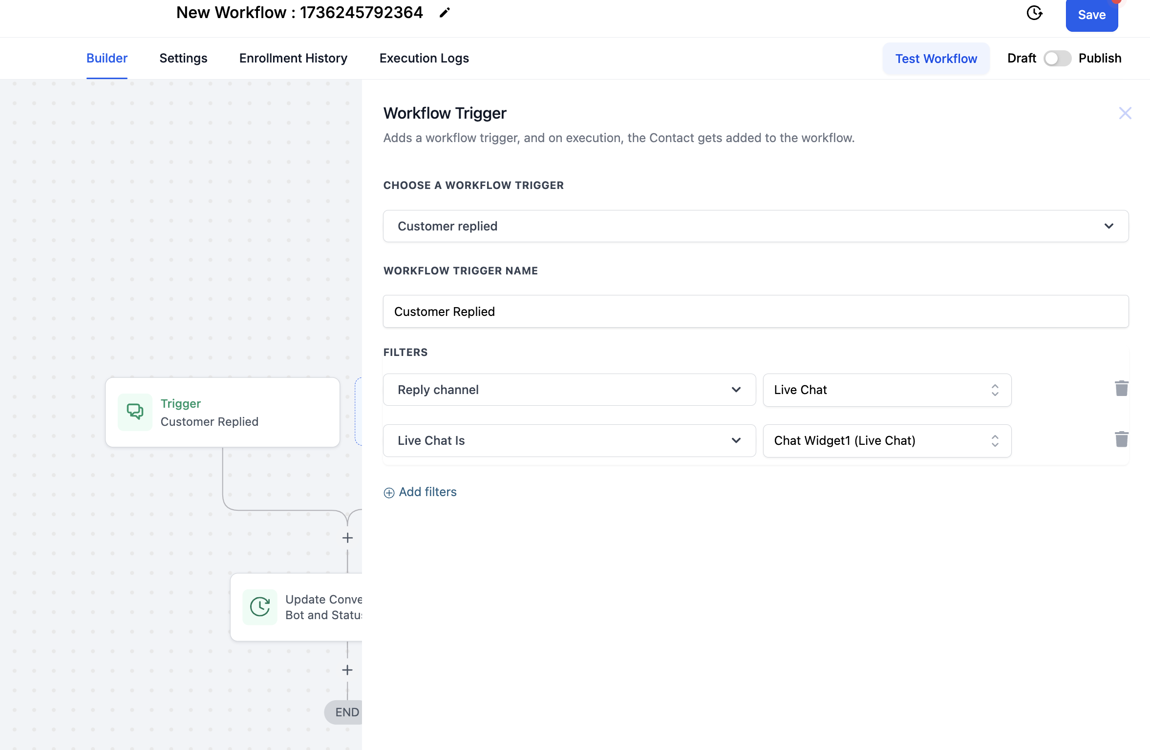 Automating AI Bot Assignment and Status Using Workflows – Step 5: Save and Apply Workflow