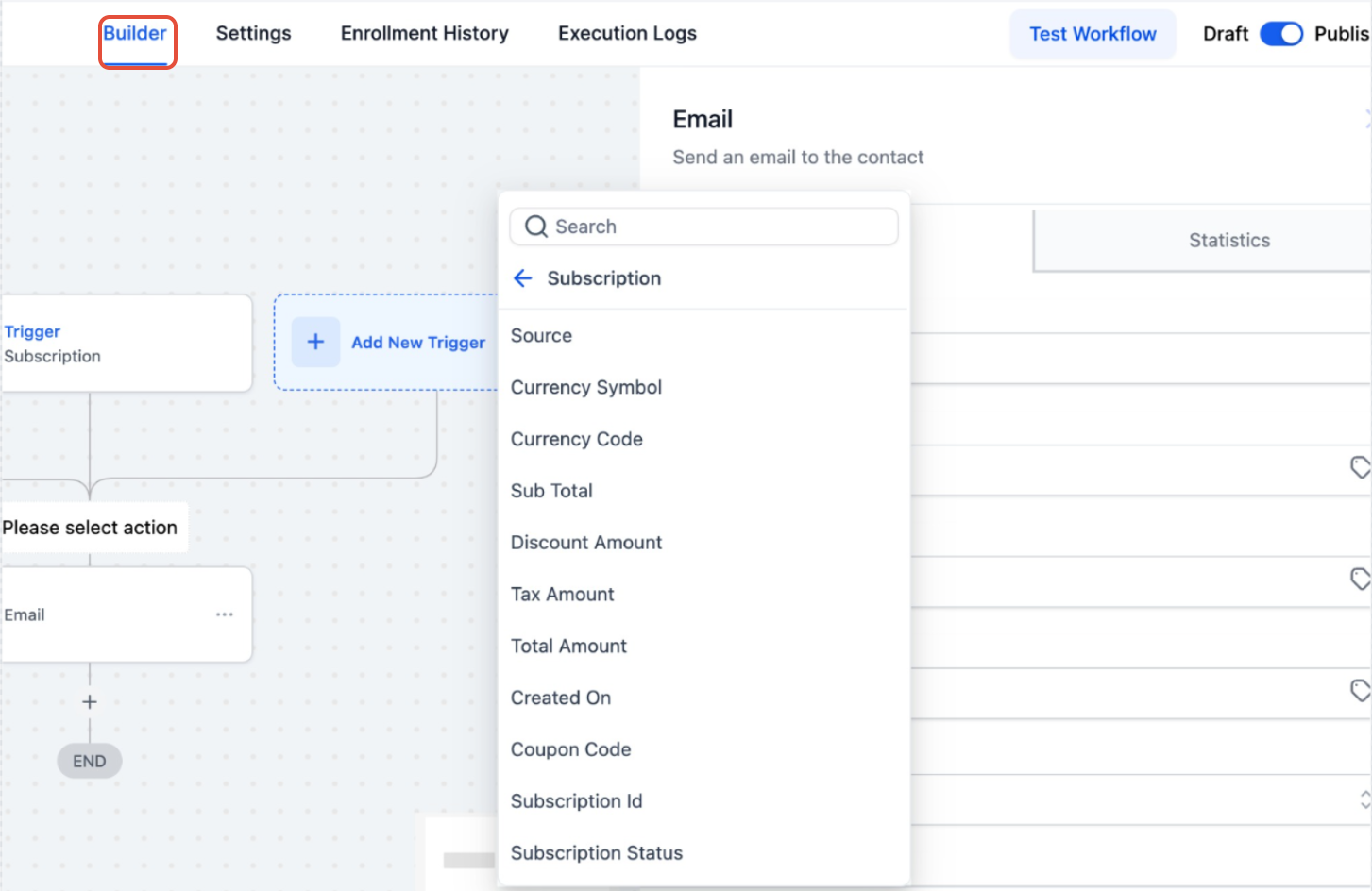 Automating Payments with Subscription and Refund Triggers – → Click Create Workflow to begin setting up automation.