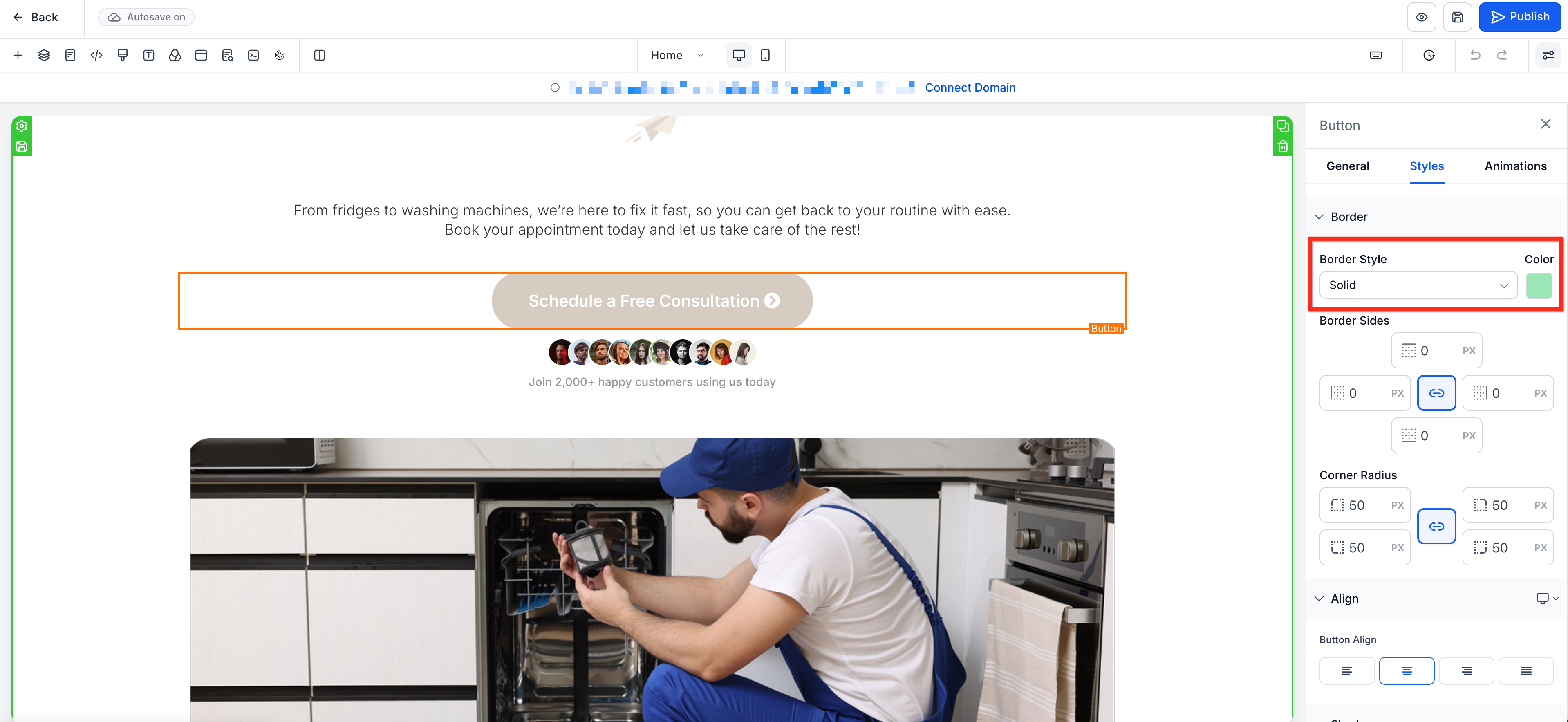 Border Control in Page Builder – How to Set Border Control Settings