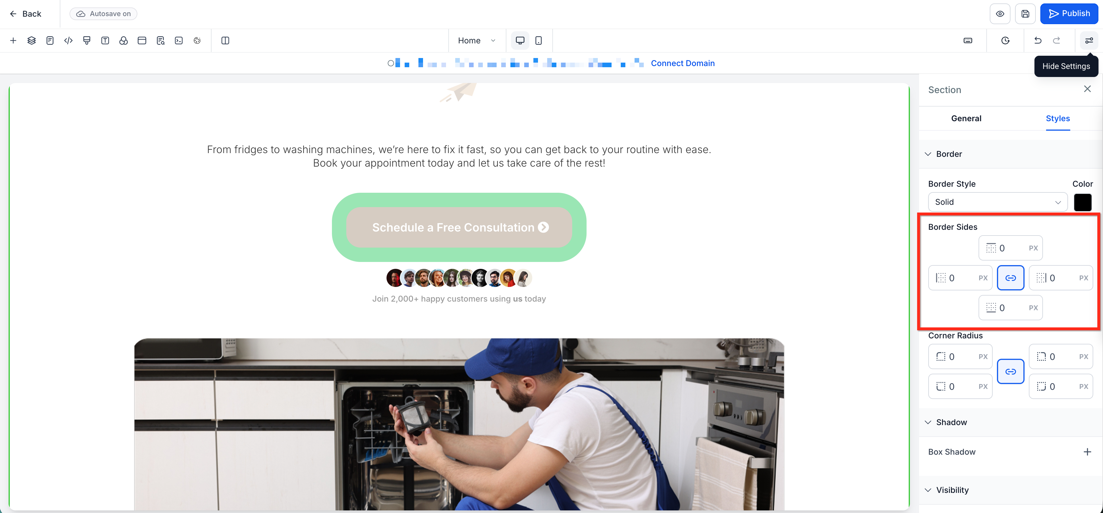 Border Control in Page Builder – How to Set Border Control Settings