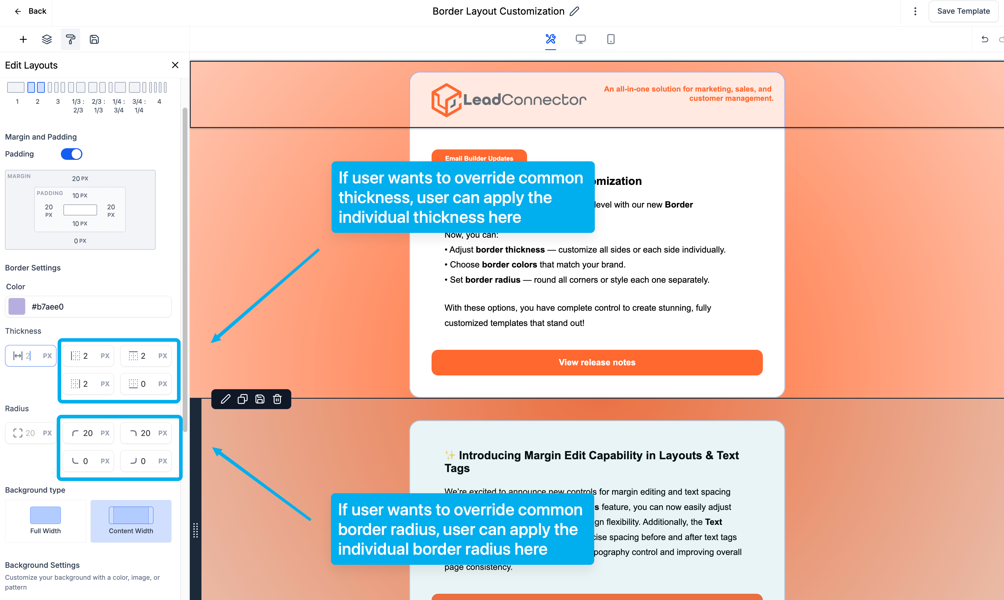Border Customization: Color, Radius, and Thickness – Step 2: Customize Border Properties