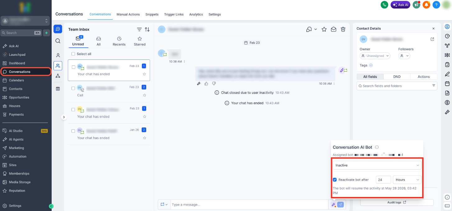 Bot Status for Individual Contacts – How to Update Bot Status for an Individual Contact