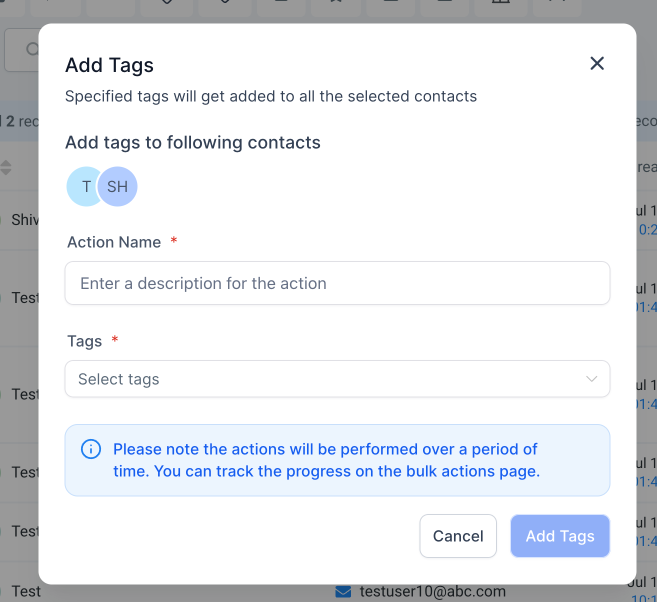 Bulk Add and Remove Tags from Contacts – Feature 1 - Bulk Add Tags to Selected Contacts