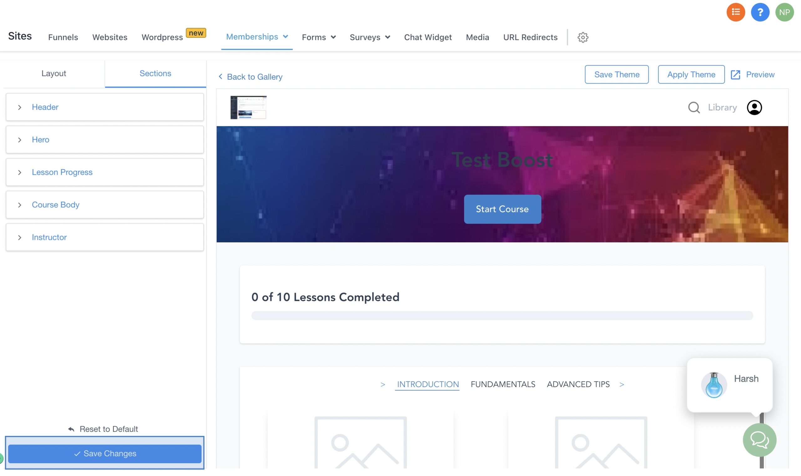 How to use memberships themes – The theme can then be saved for global use in the locations if the user clicks on the "save theme" button.