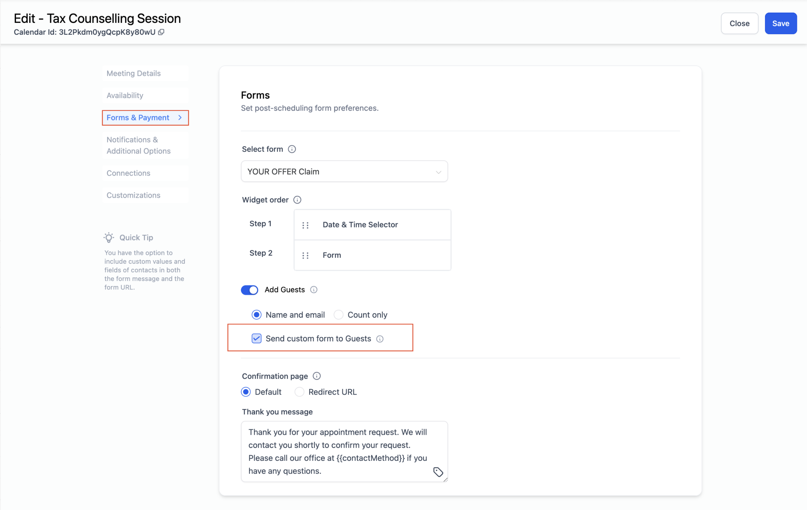 Calendar: Email & In-App Appointment Notifications – Email Notifications: