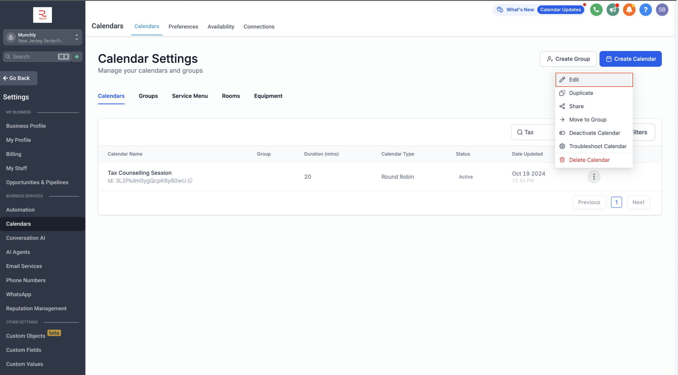 Calendar: Email & In-App Appointment Notifications – Step 1: Navigate to the Notifications Tab