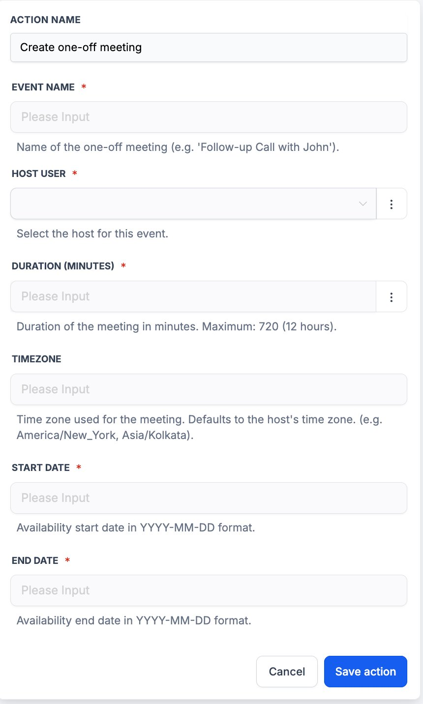 Calendly – Workflow Actions & Triggers – Save the action and run a full Test workflow before publishing.