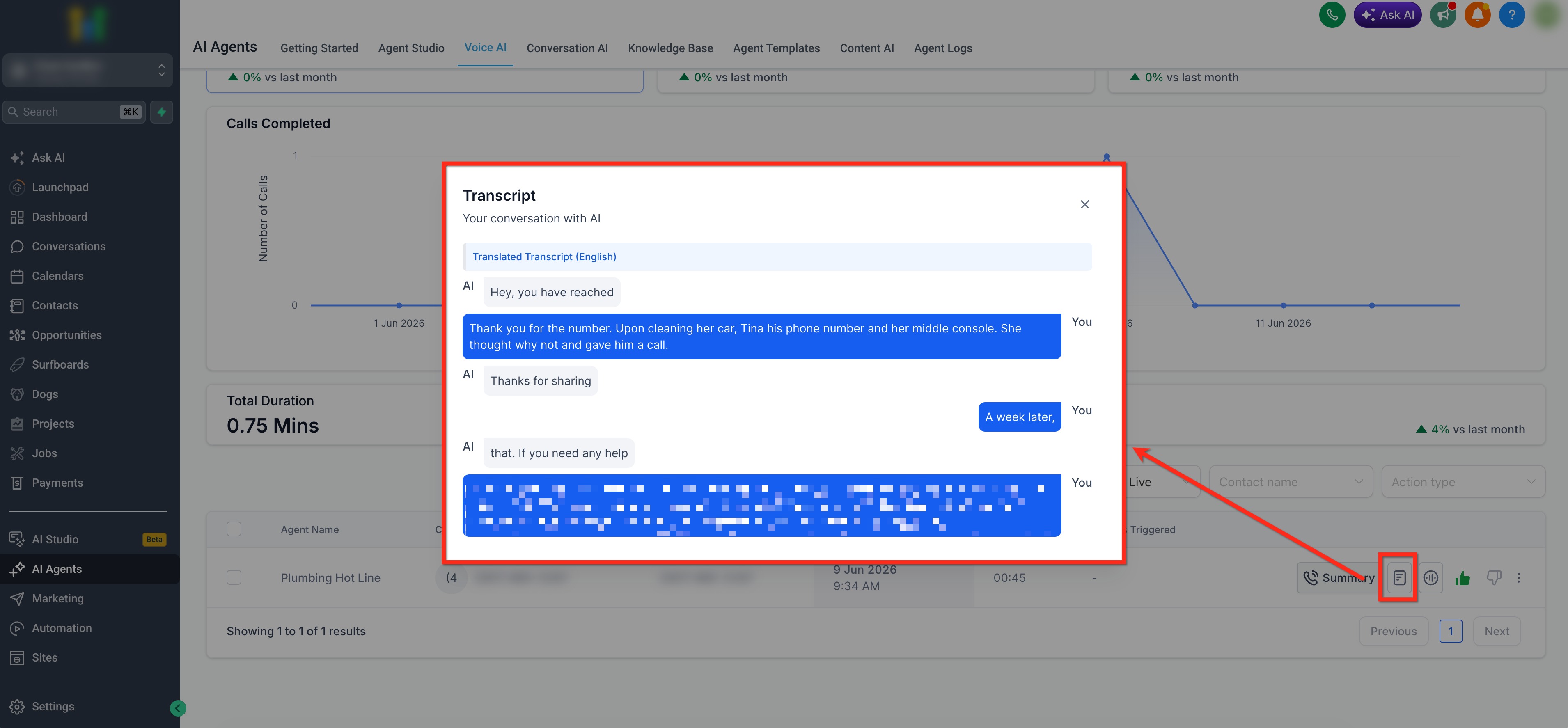 Call Logs for Voice AI Agents – Call Transcript