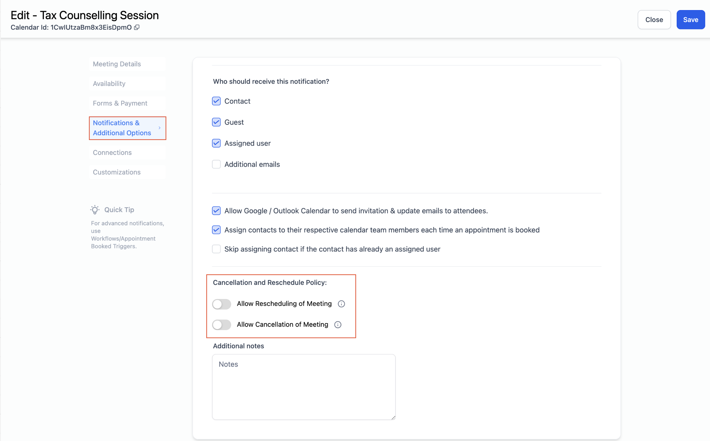 Cancellation & Reschedule Policy (Booking Widget) – How to use?