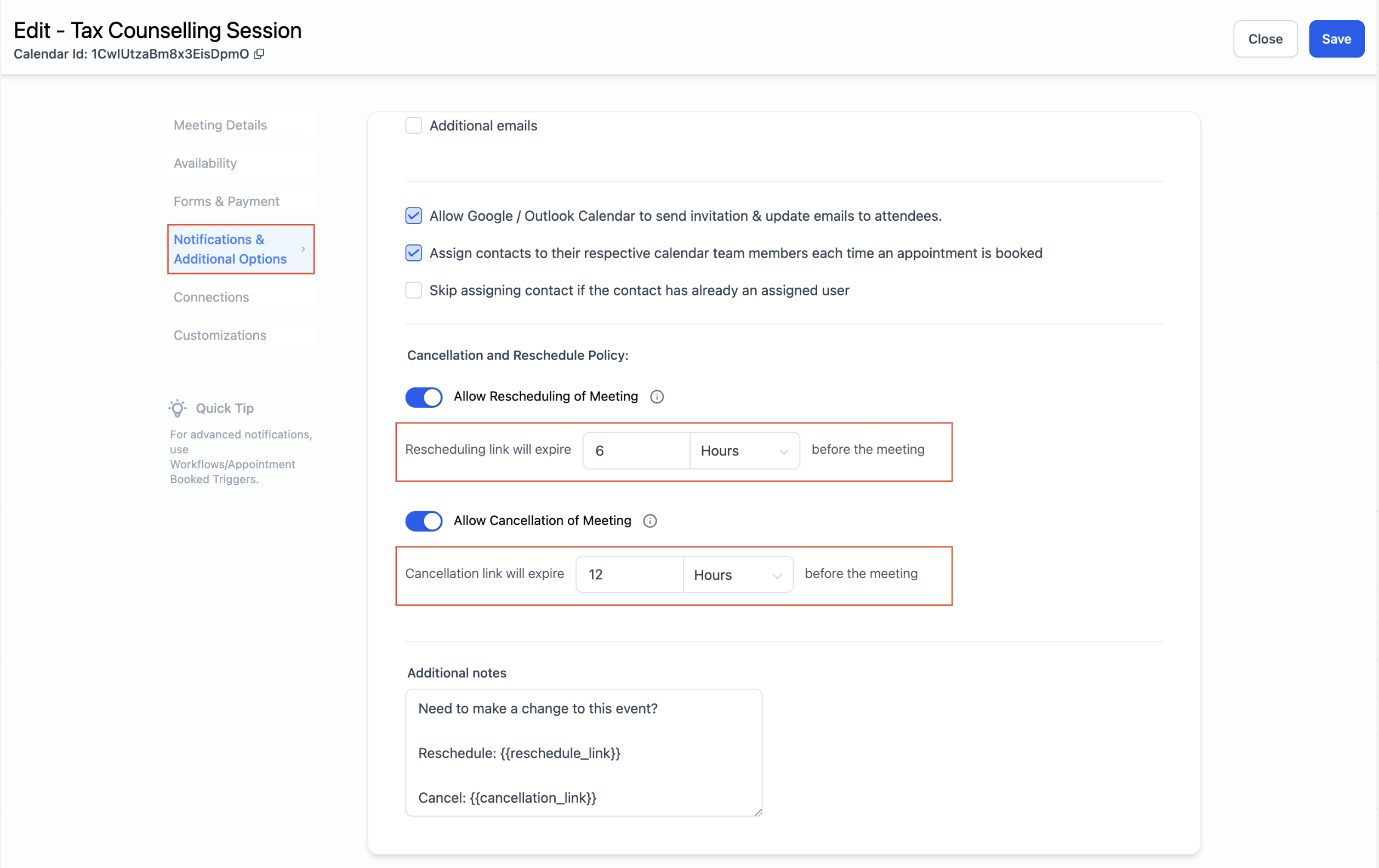 Cancellation & Reschedule Policy (Booking Widget) – How to use?