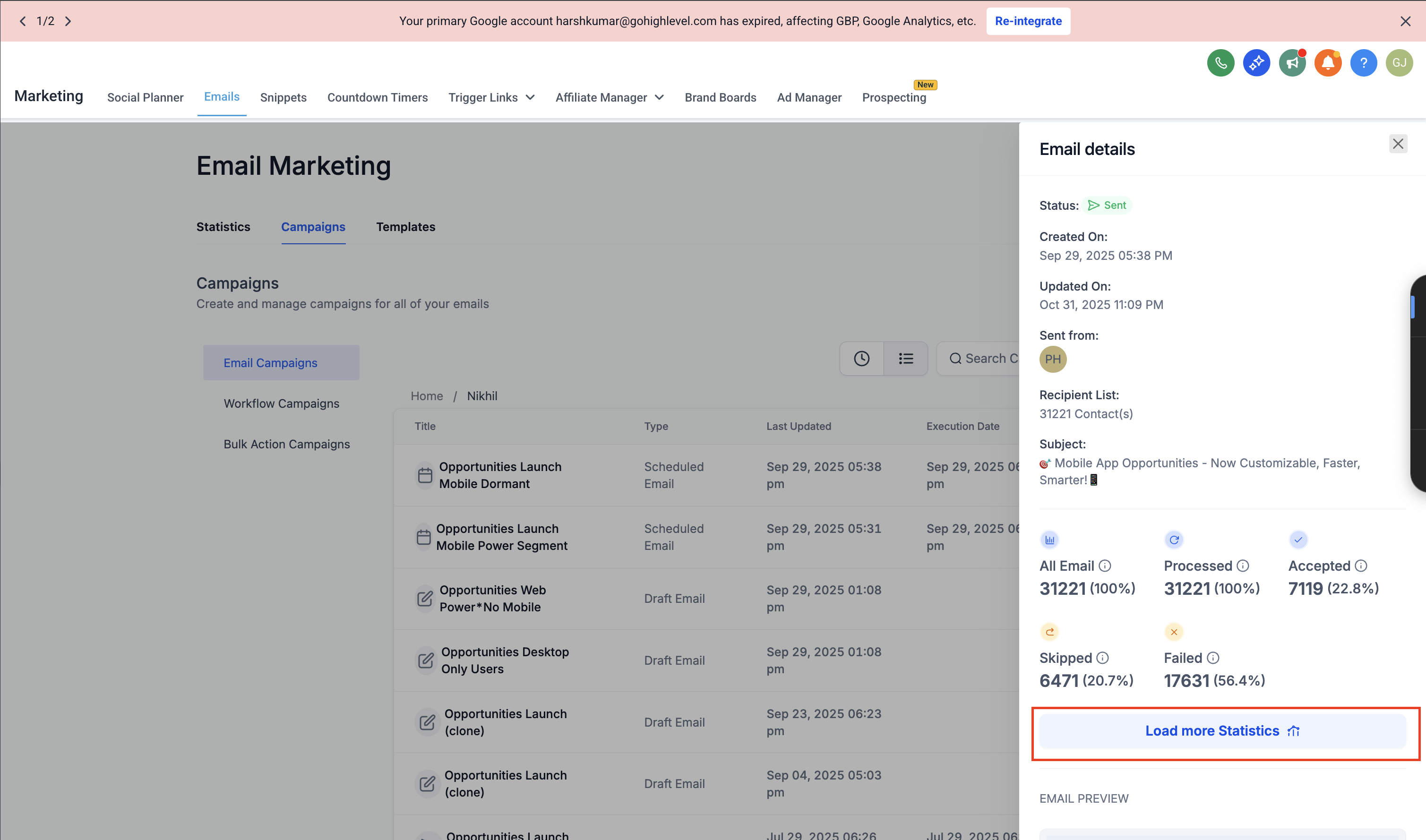 Click Performance in Email Statistics – How to Access Click Performance Data