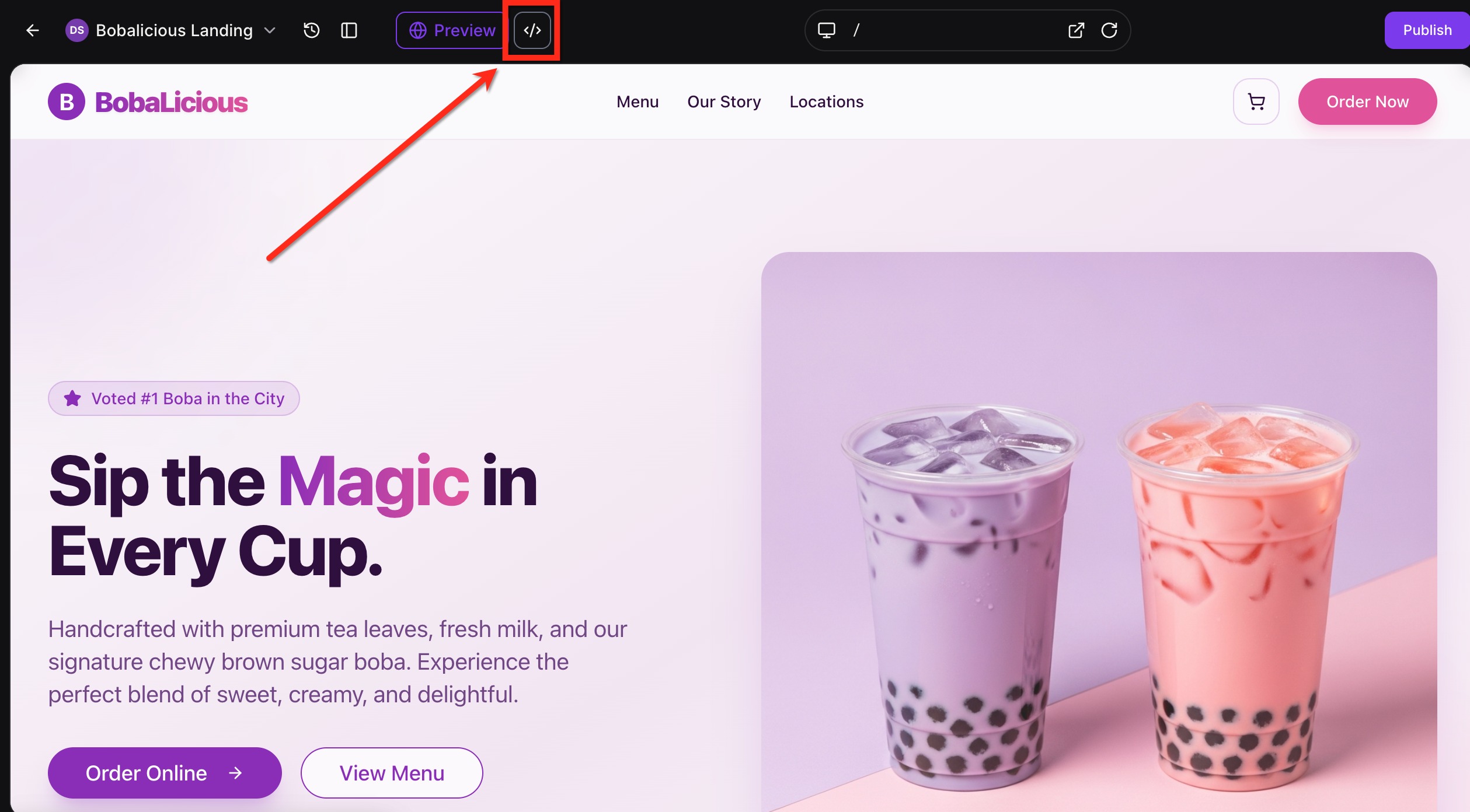 Code Editor in AI Studio – Step 1: Open the Code Editor