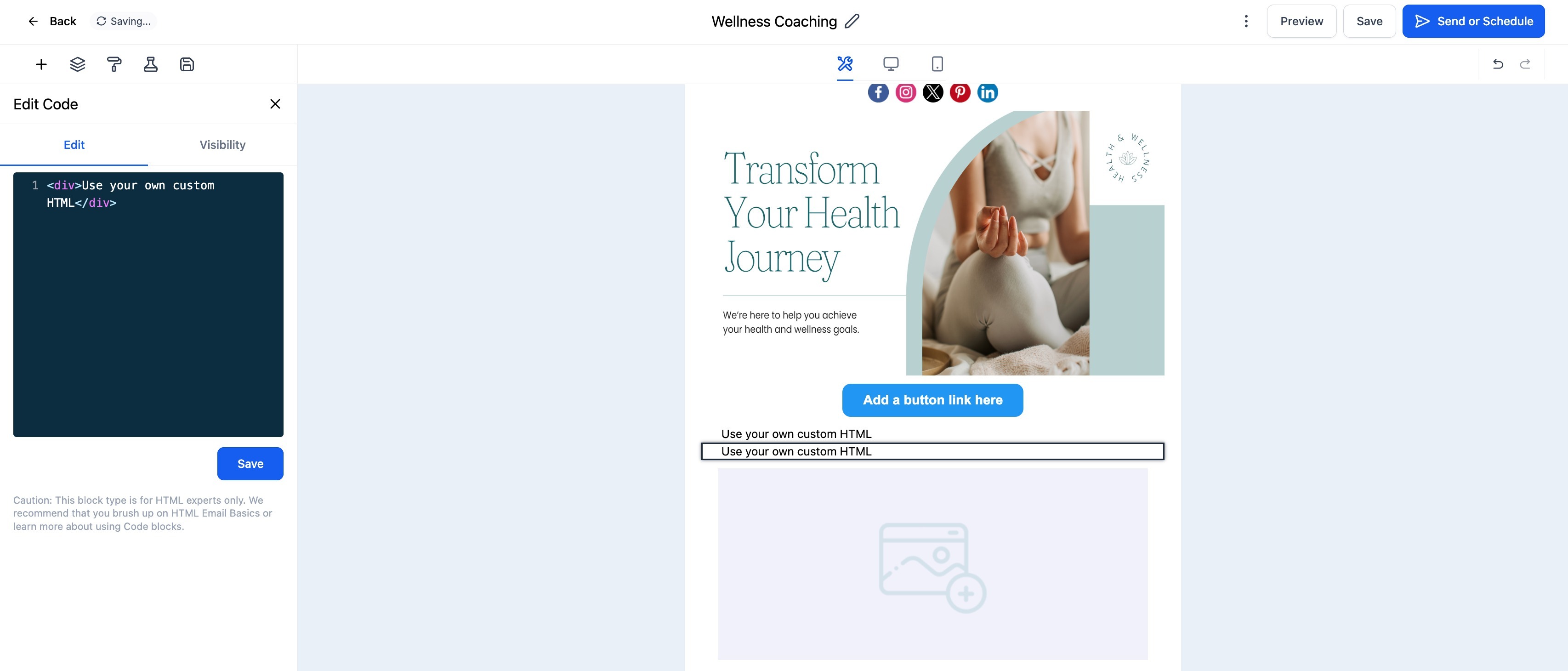 Code Element in Email Builder – How To Setup the Code Element