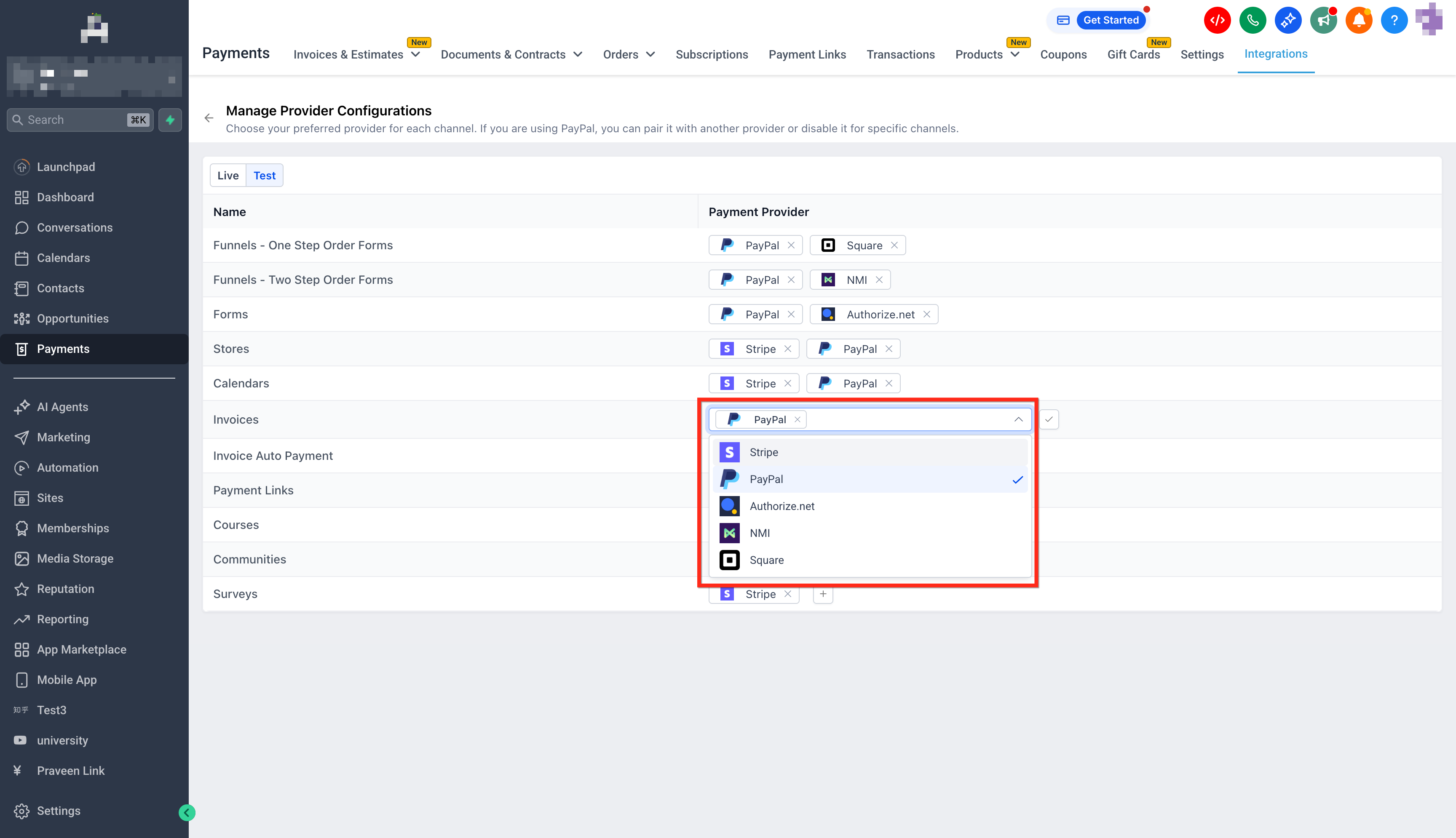 How to Configure Payment Providers by Channel