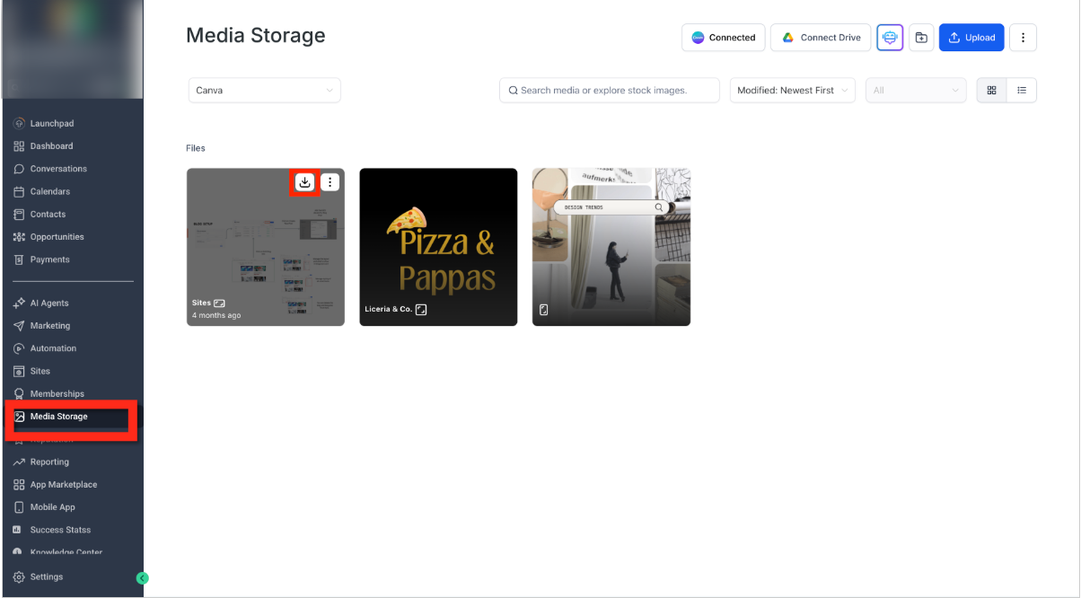 Connect Canva to Media Storage – How to Download Canva Designs