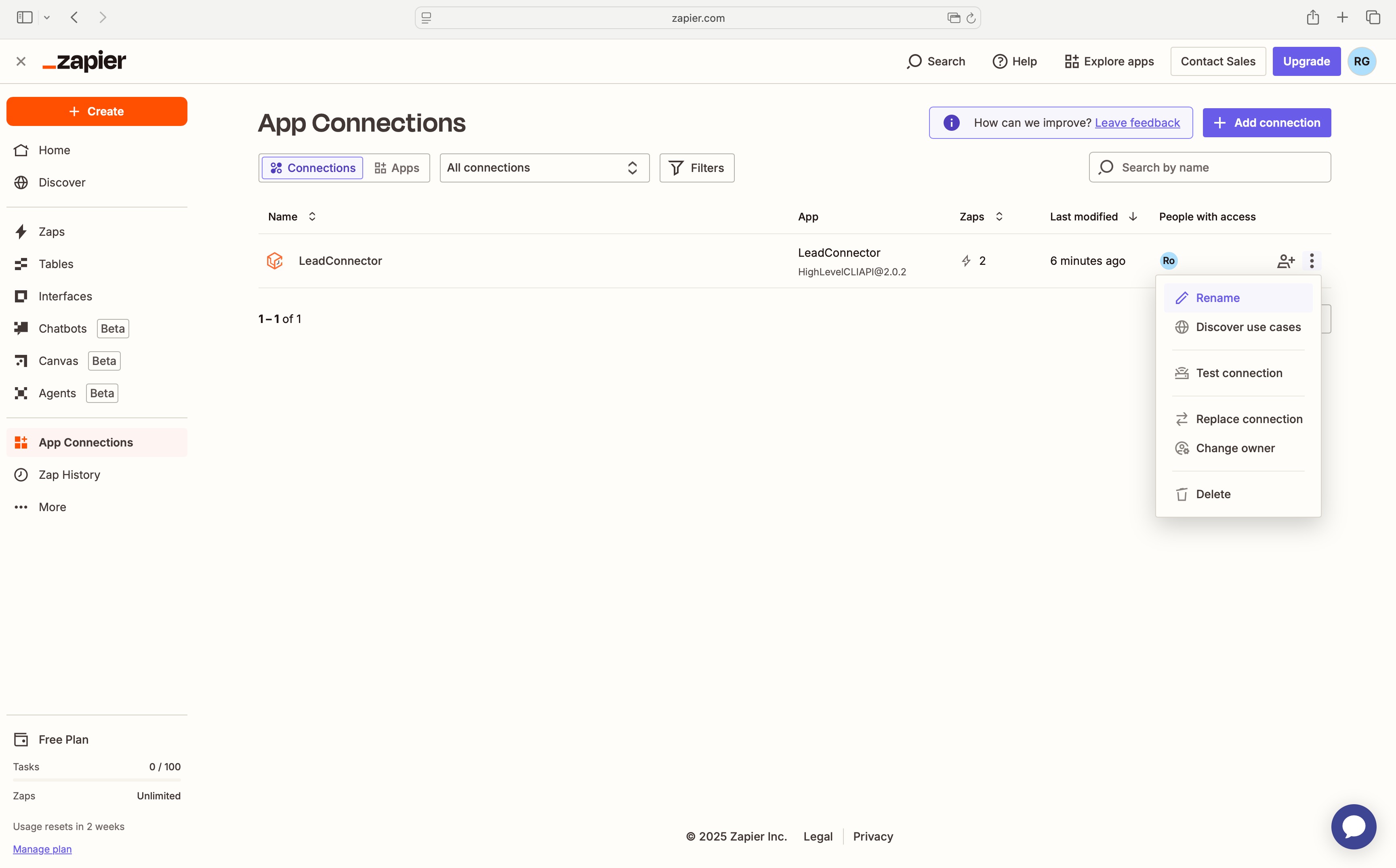Connect sub-account with Zapier – Disconnecting leadconnector connection with Zapier: