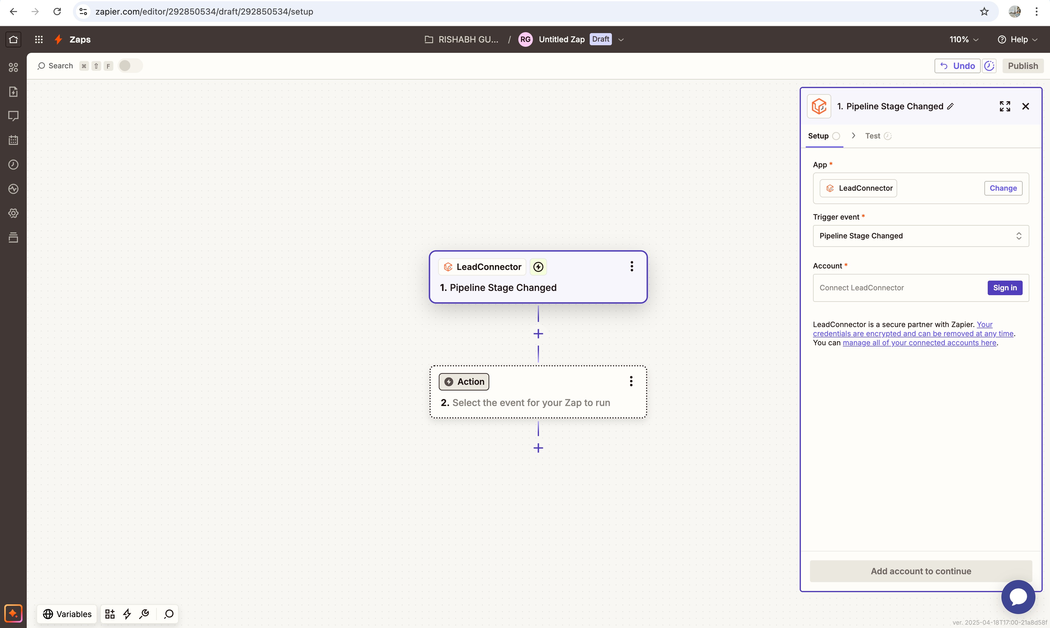 Connect sub-account with Zapier – Please follow below steps to connect: