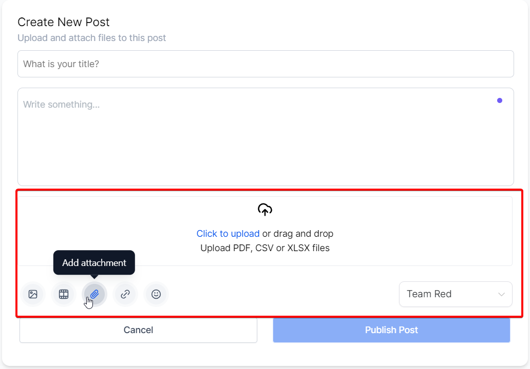 Content Management in Communities – Add Attachment: