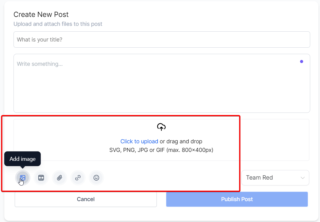 Content Management in Communities – Add Image:
