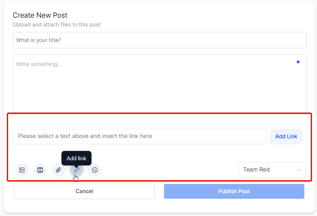Content Management in Communities – Add Link:
