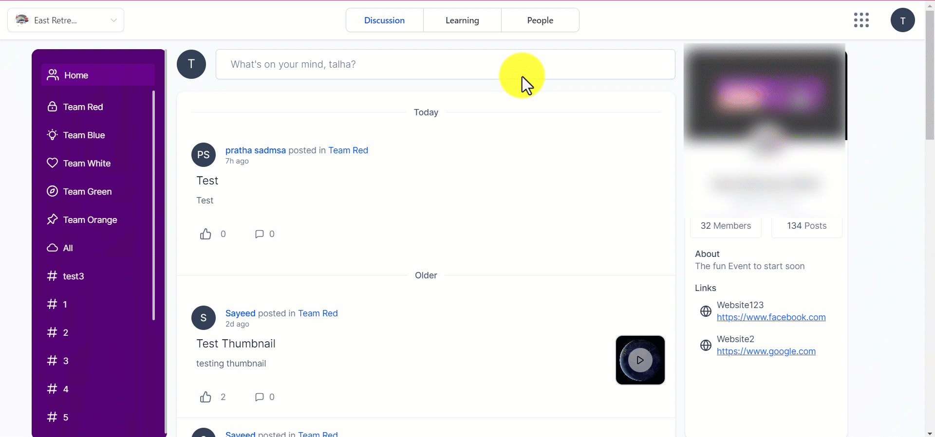 Content Management in Communities – Home Timeline