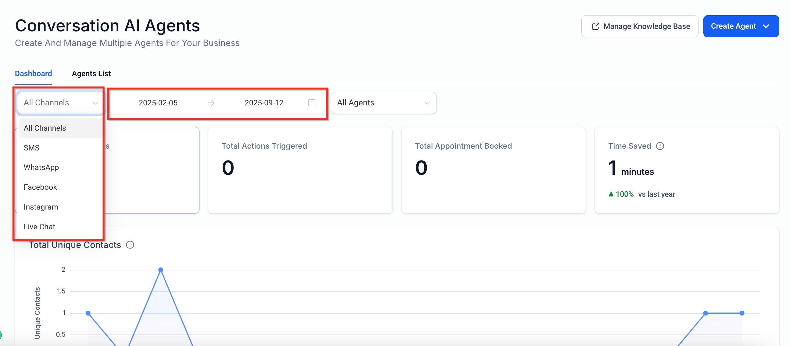 Conversation AI Agents Dashboard – Screenshot 4
